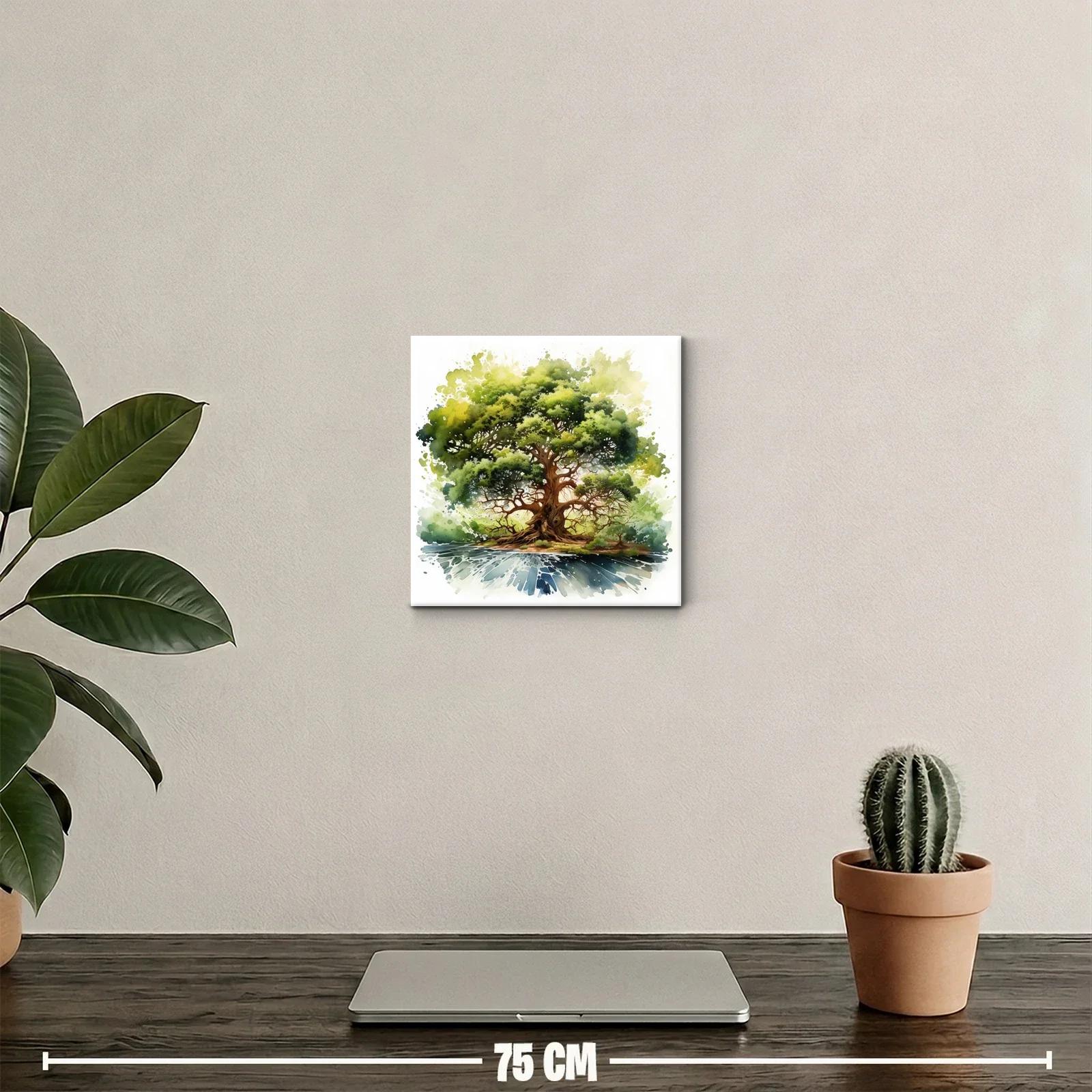 Impresionante árbol frondoso con reflejo en agua serena — miniatura 2