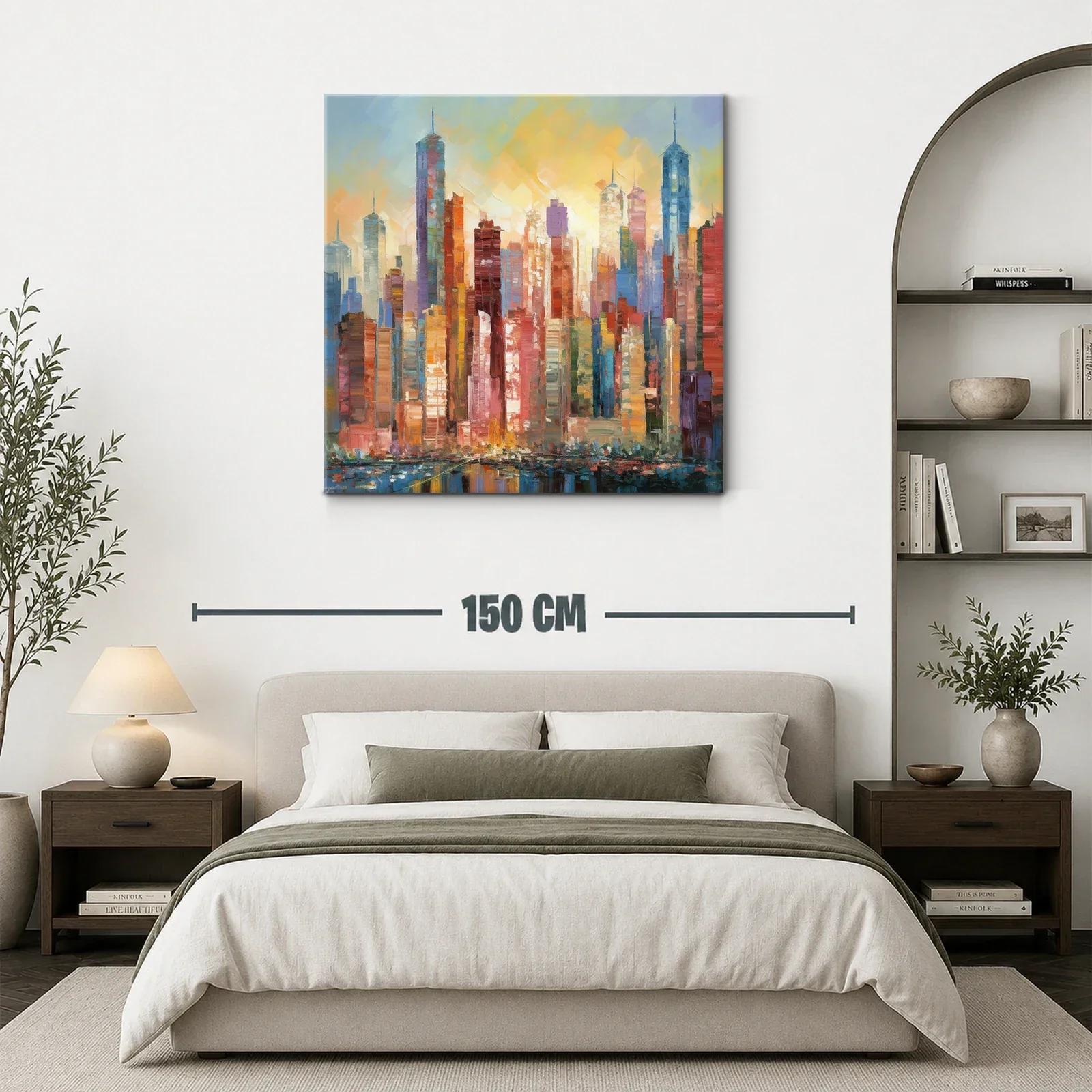 Paisaje urbano vibrante con tonos cálidos y fríos equilibrados — miniatura 3