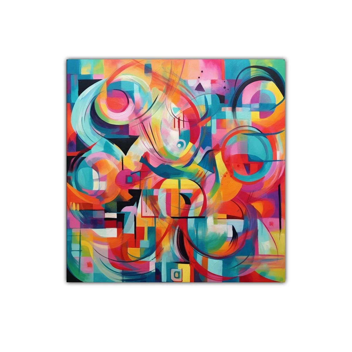 Cuadro abstracto con formas geométricas y colores vibrantes — imagen principal