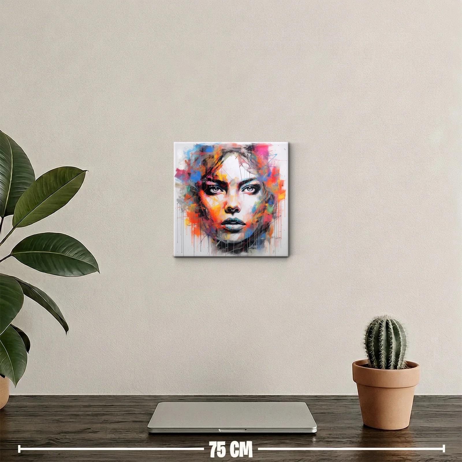 Retrato vibrante con explosión de colores intensos y mirada impactante — miniatura 2