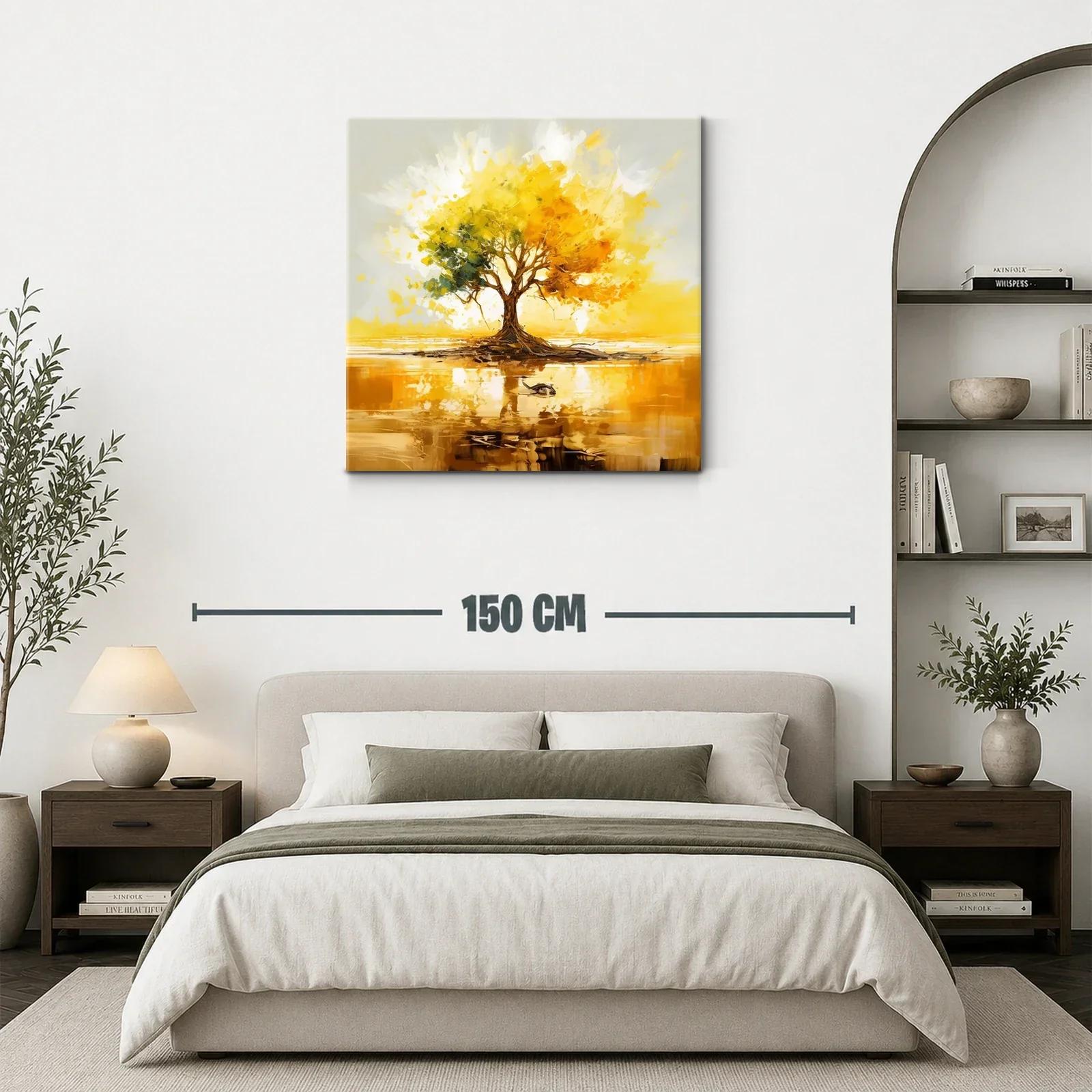 Árbol dorado con reflejo en lago sereno y vibrante — miniatura 3
