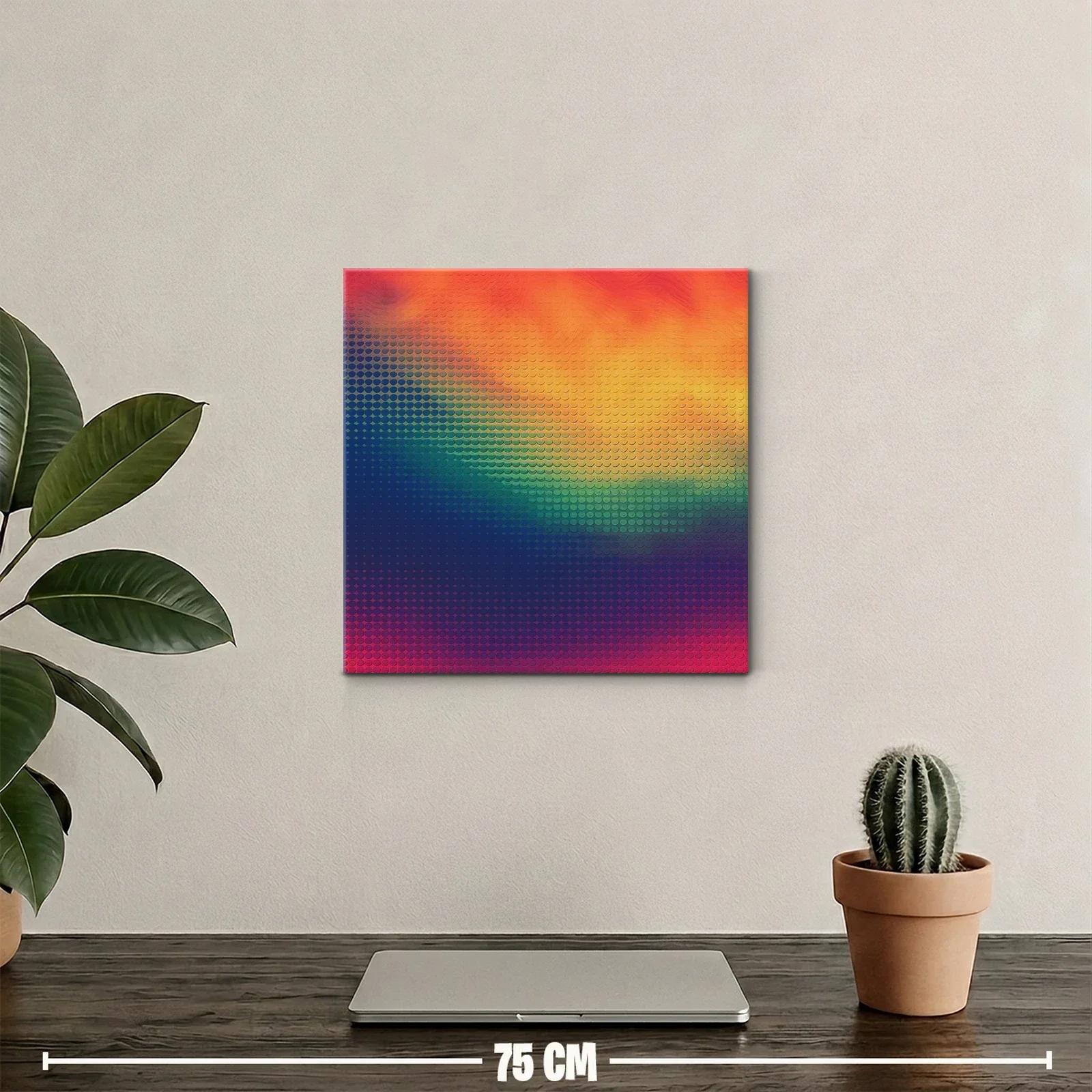 Cuadro abstracto moderno con patrones degradados y vibrantes — miniatura 2