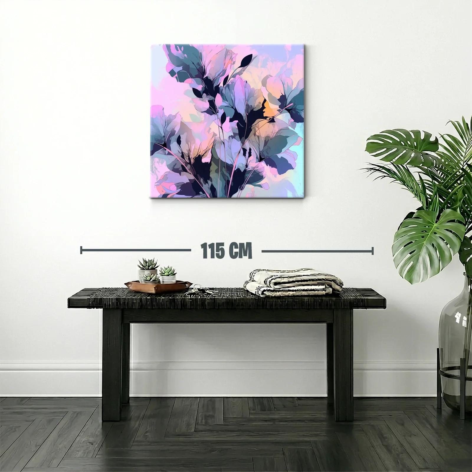 Cuadro floral con tonos suaves y vibrantes en armonía — miniatura 2