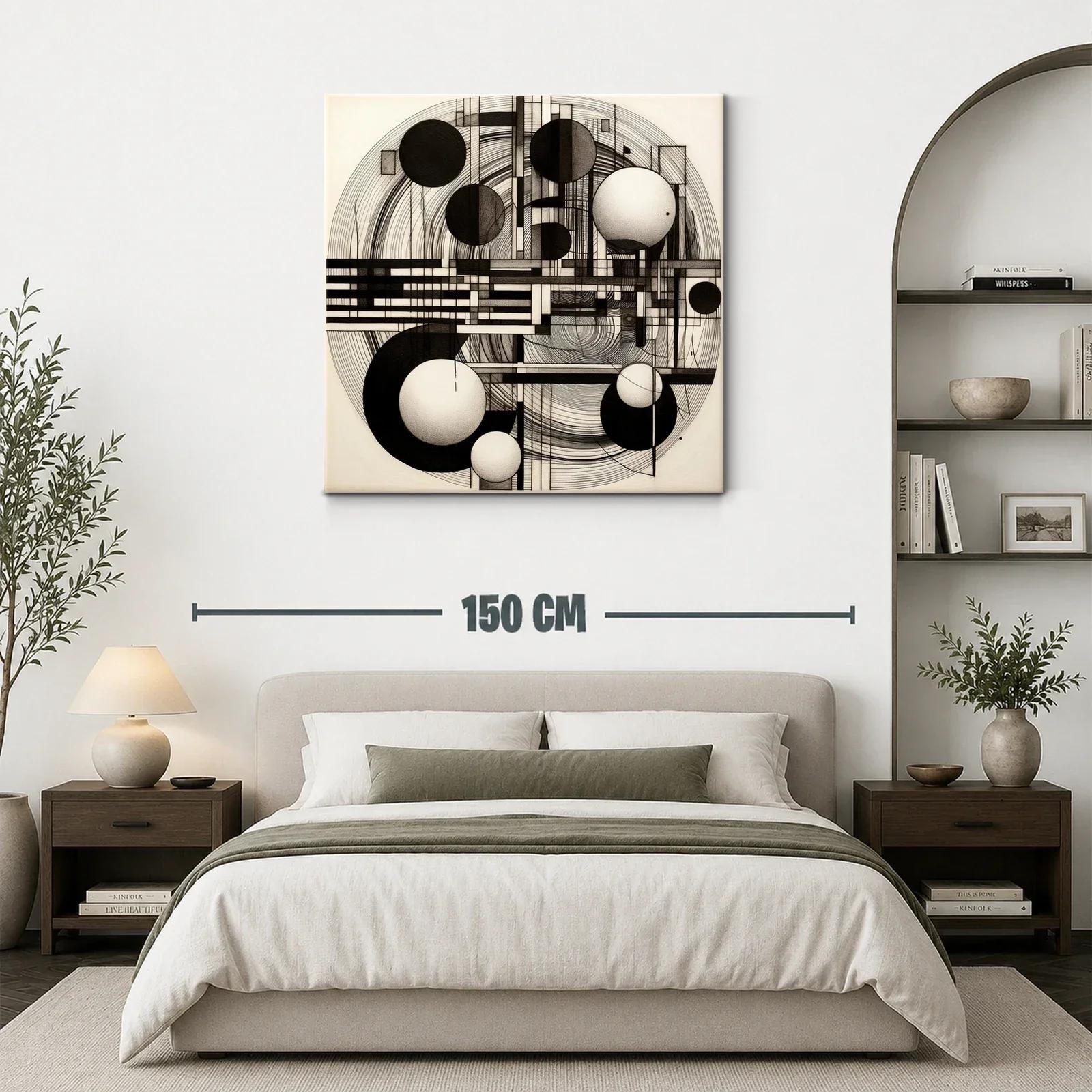 Composición geométrica en blanco y negro para espacios modernos — miniatura 3