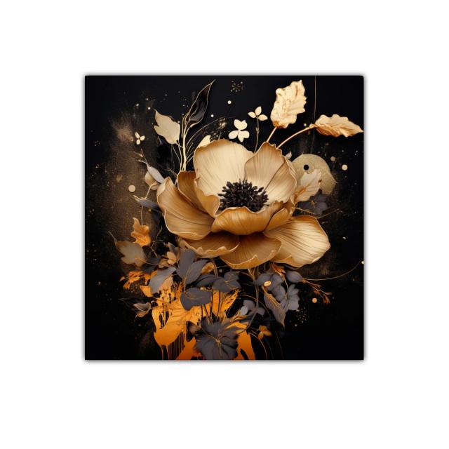 Flor dorada elegante sobre fondo oscuro y sofisticado