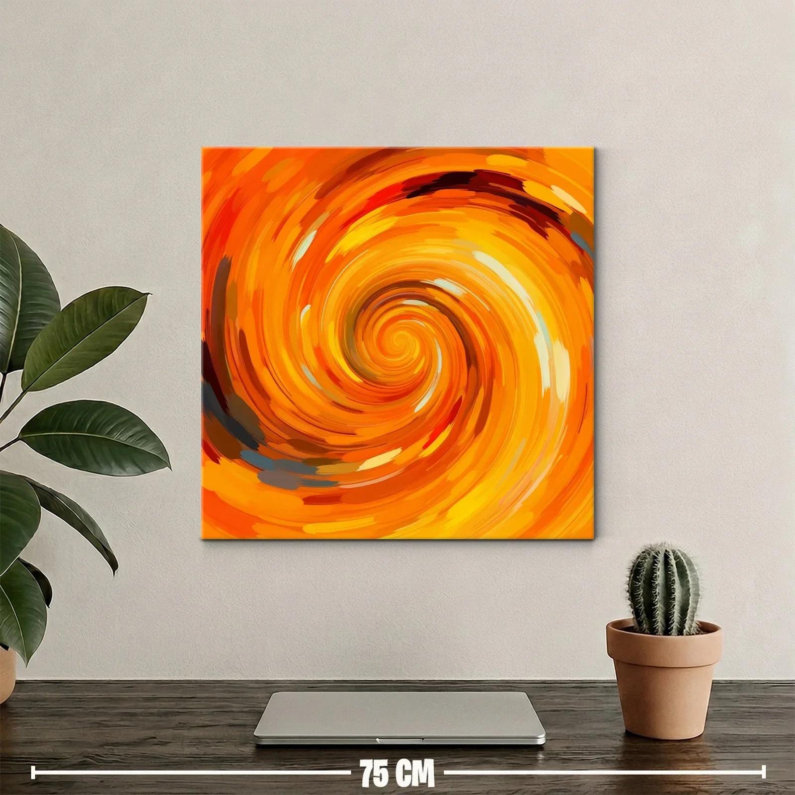Cuadro abstracto en espiral con tonos cálidos vibrantes — miniatura 2