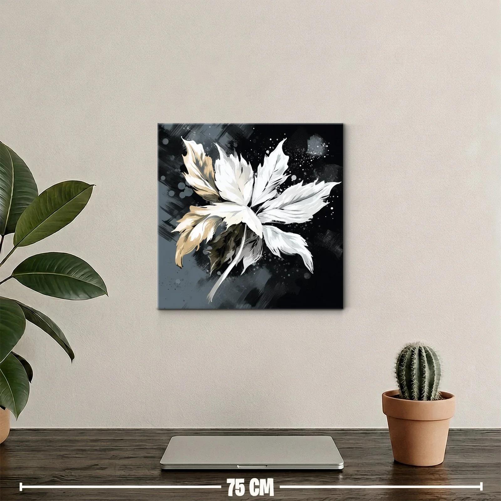 Flor abstracta en tonos neutros y contraste oscuro — miniatura 2