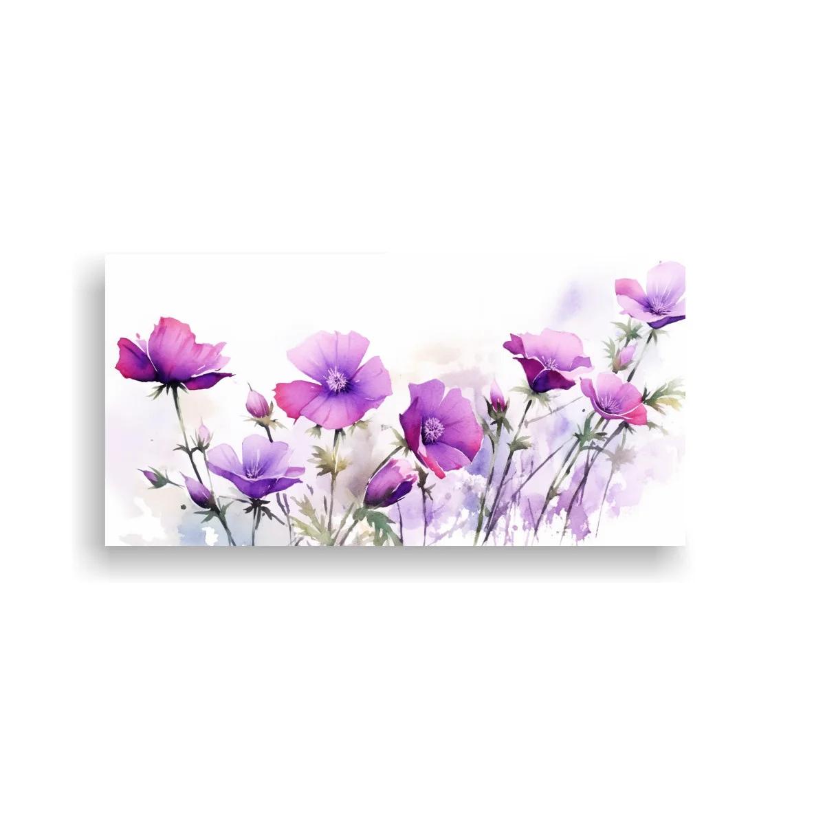 Cuadro flores silvestres moradas en acuarela — imagen principal