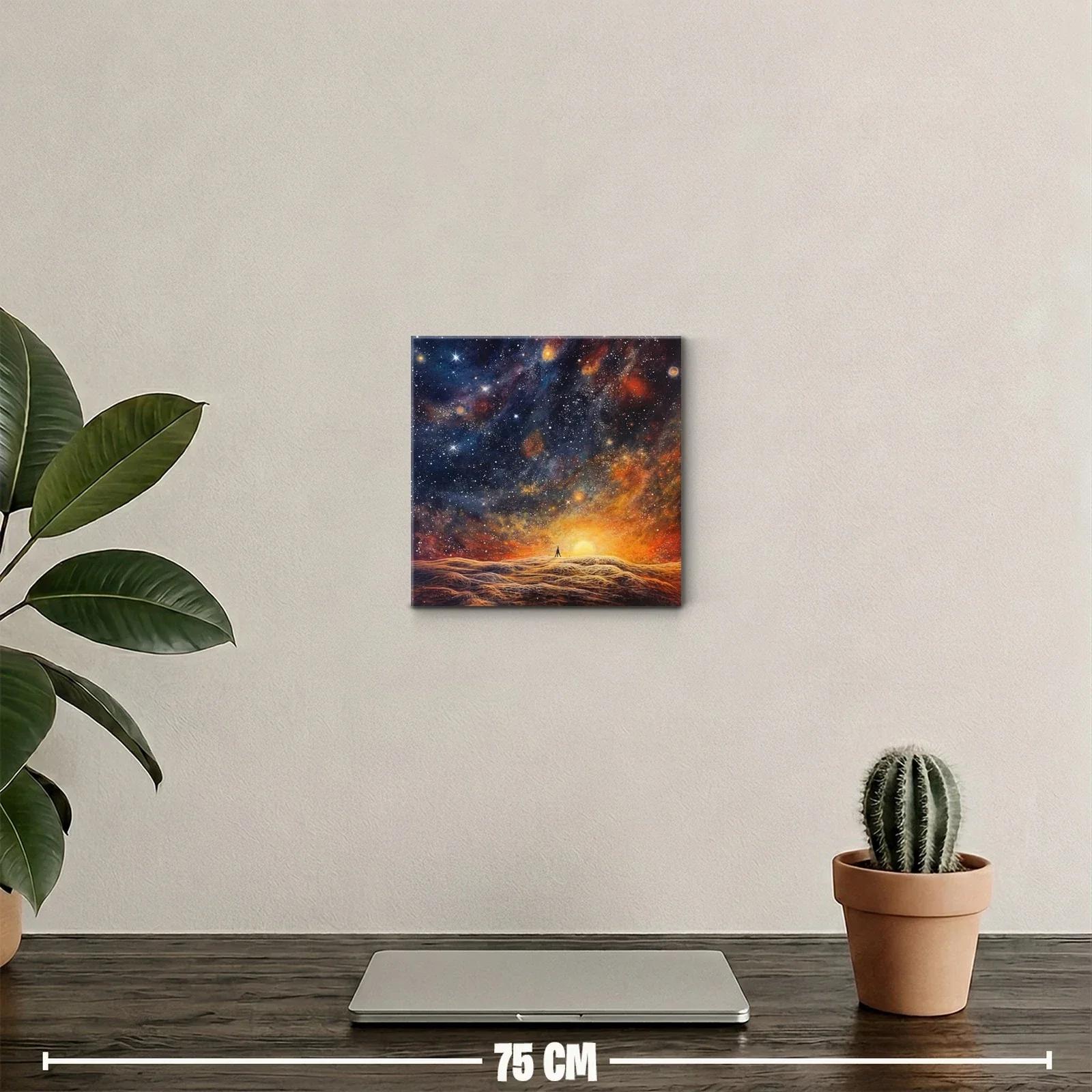Atardecer cósmico con figura contemplativa — miniatura 2