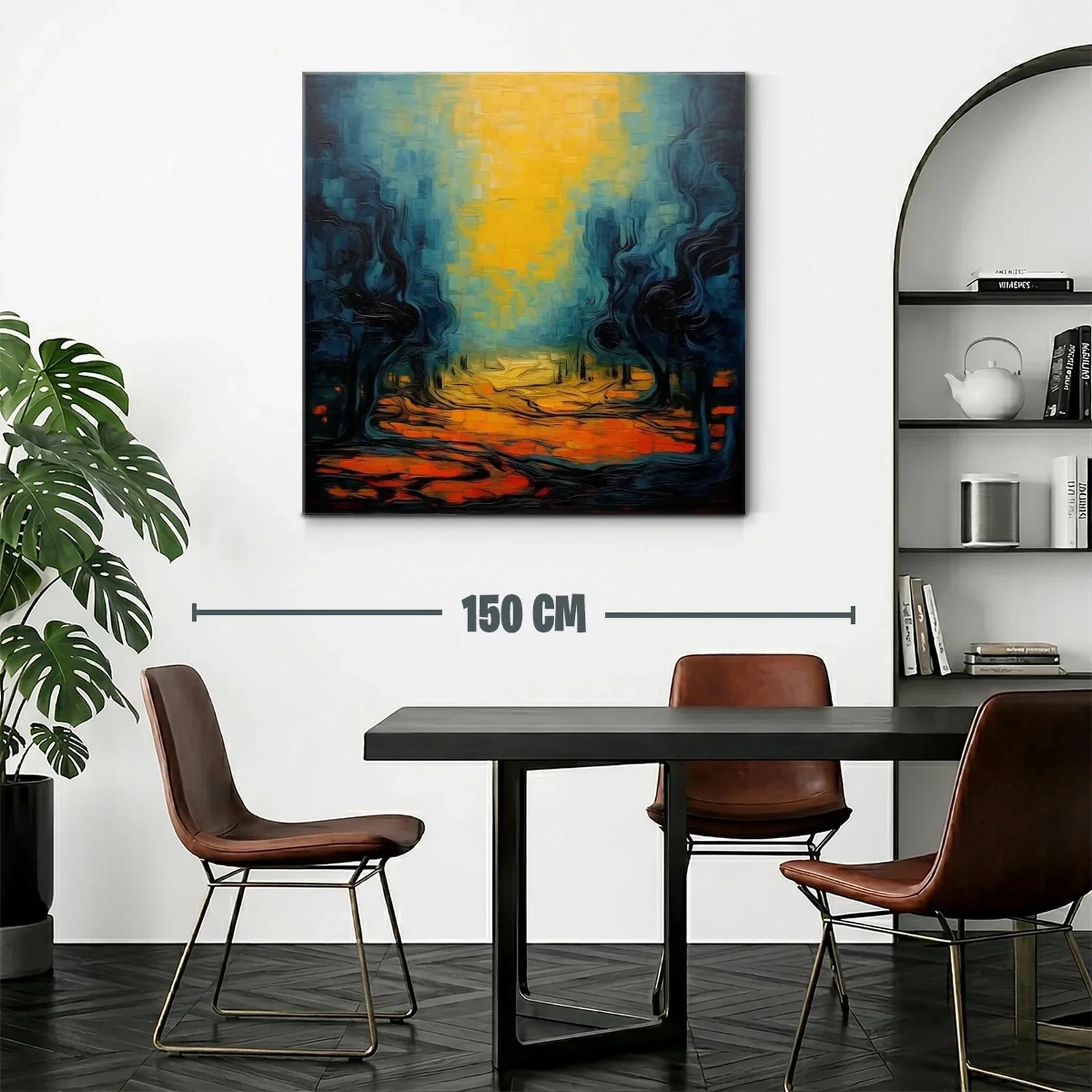 Paisaje abstracto con tonos cálidos y fríos en equilibrio — miniatura 2