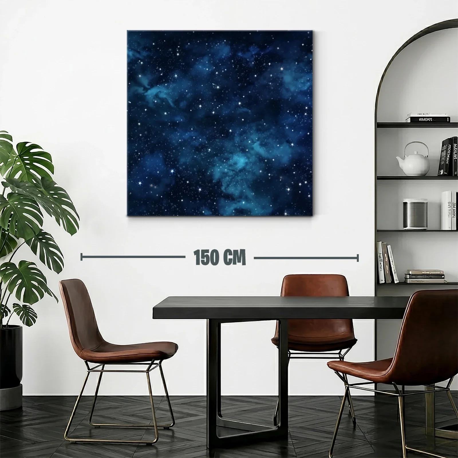 Estrellado cielo nocturno con nebulosas en tonos azules — miniatura 2