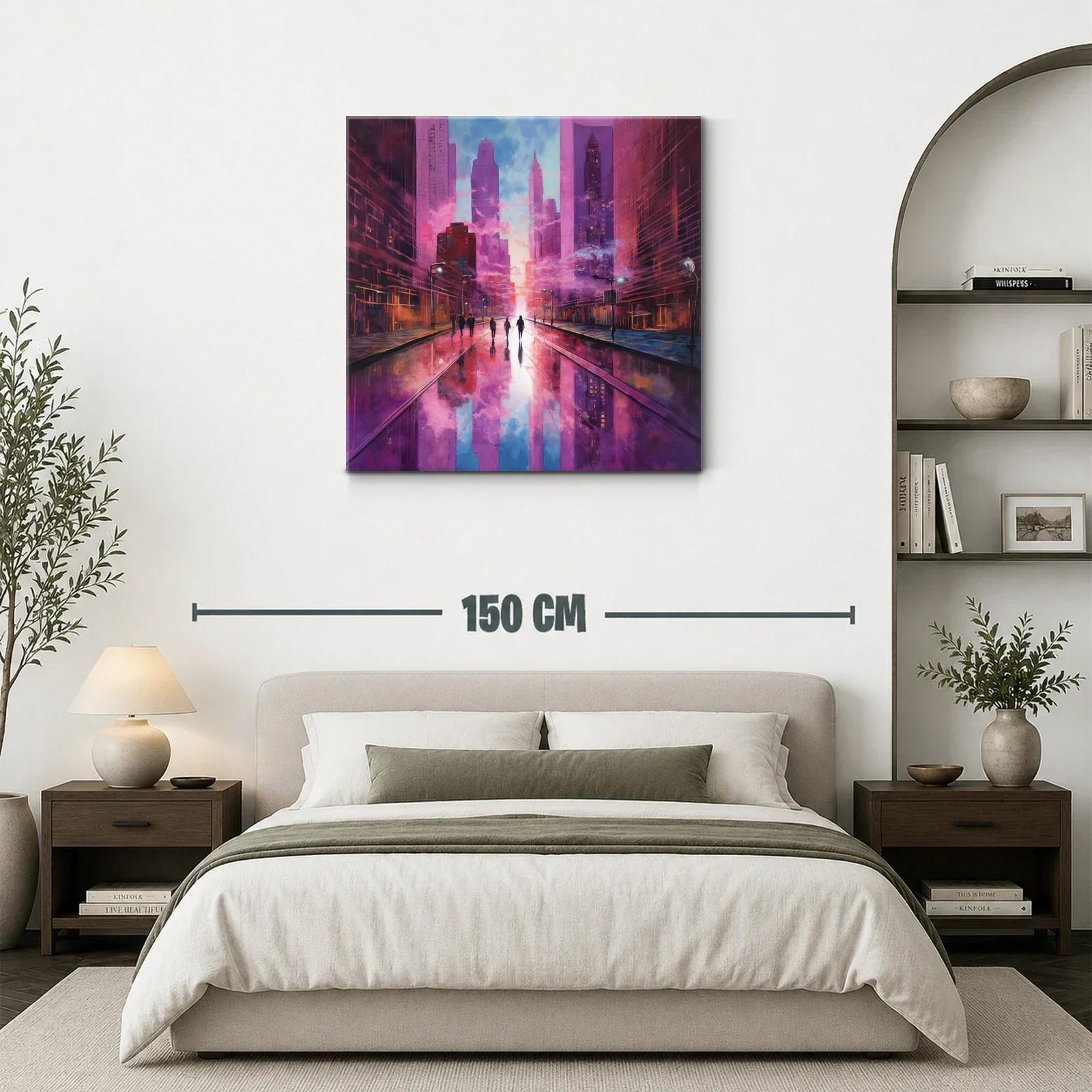 Paisaje urbano al atardecer con reflejos vibrantes — miniatura 3