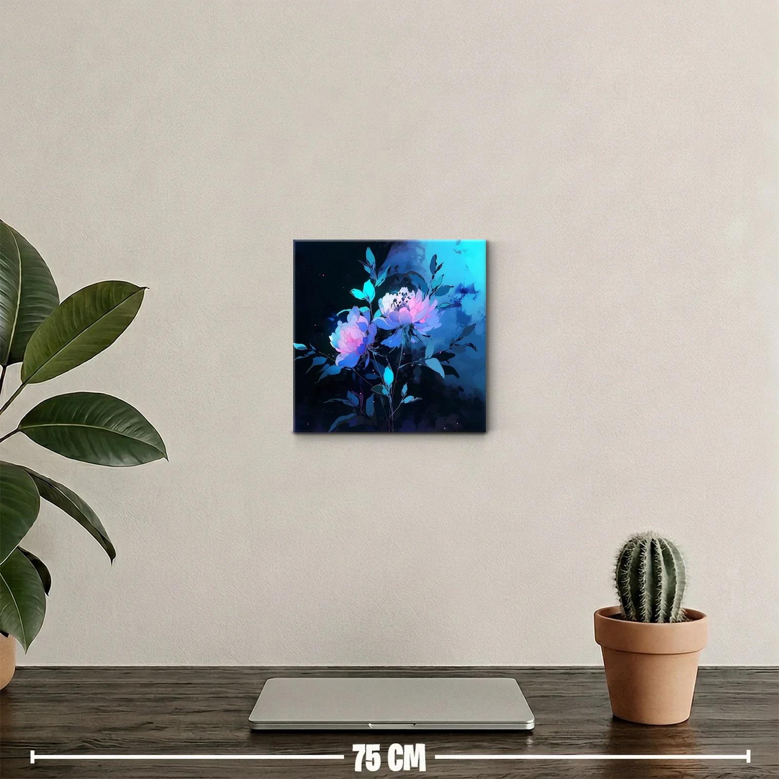 Flores etéreas en tonos azules y rosas vibrantes — miniatura 2