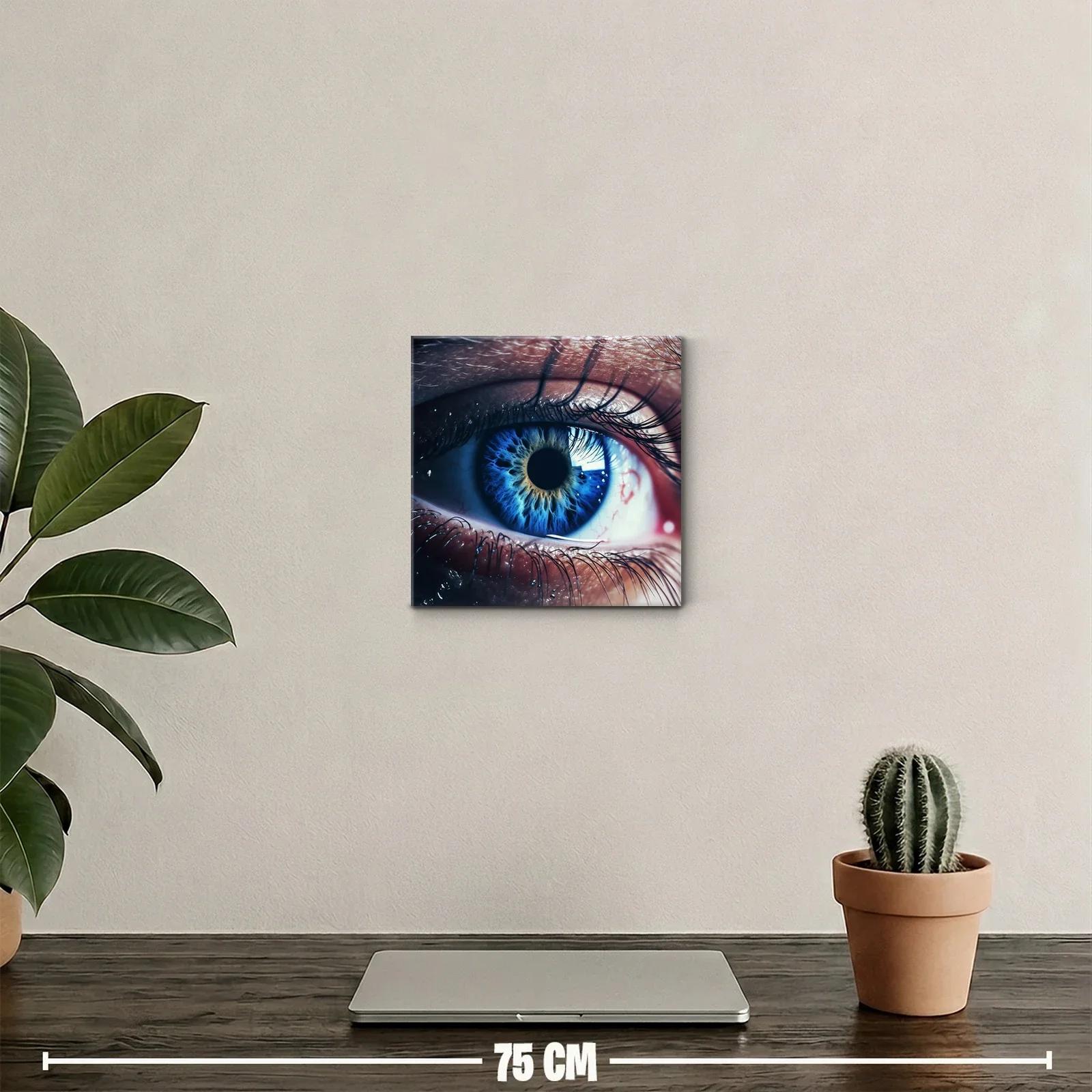 Impactante detalle de ojo azul con texturas vibrantes — miniatura 2
