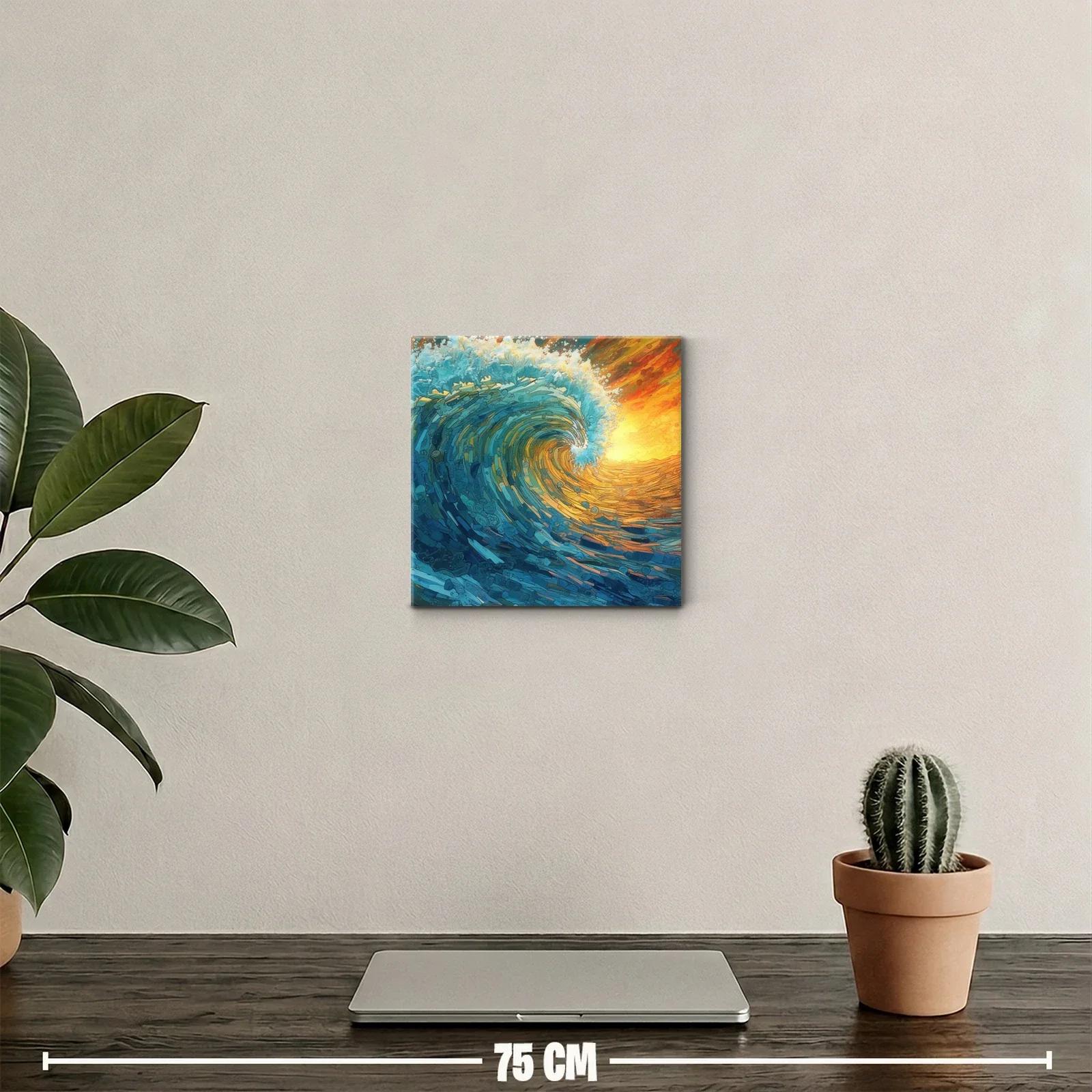 Explosión de color en ola marina al atardecer — miniatura 2