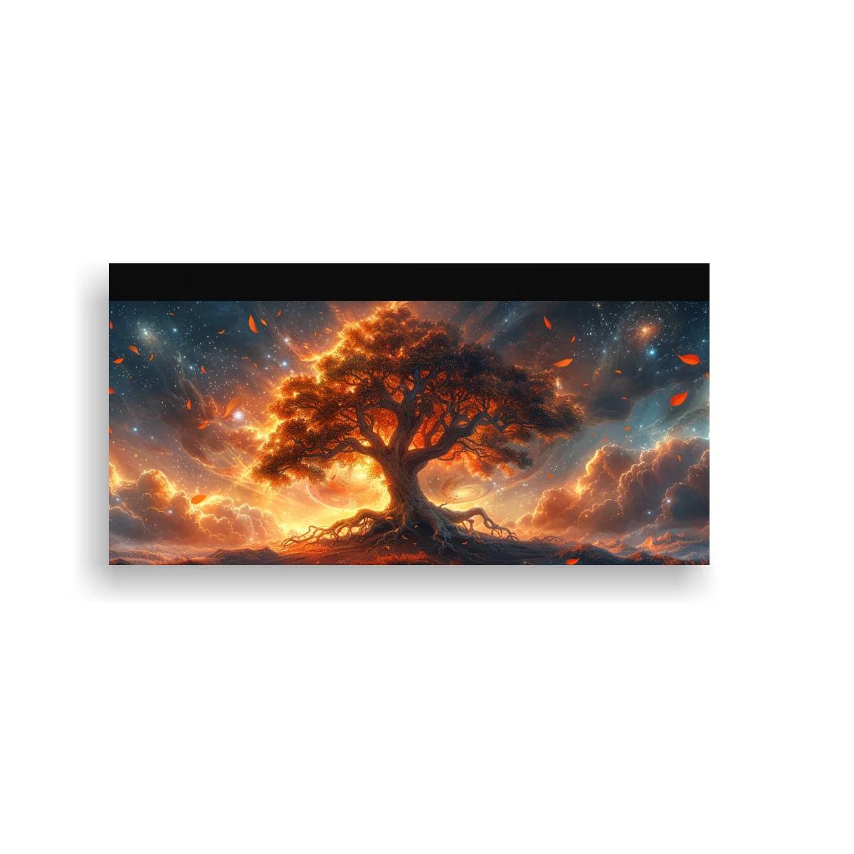 Cuadro árbol solitario iluminado con cielo tormentoso — imagen principal