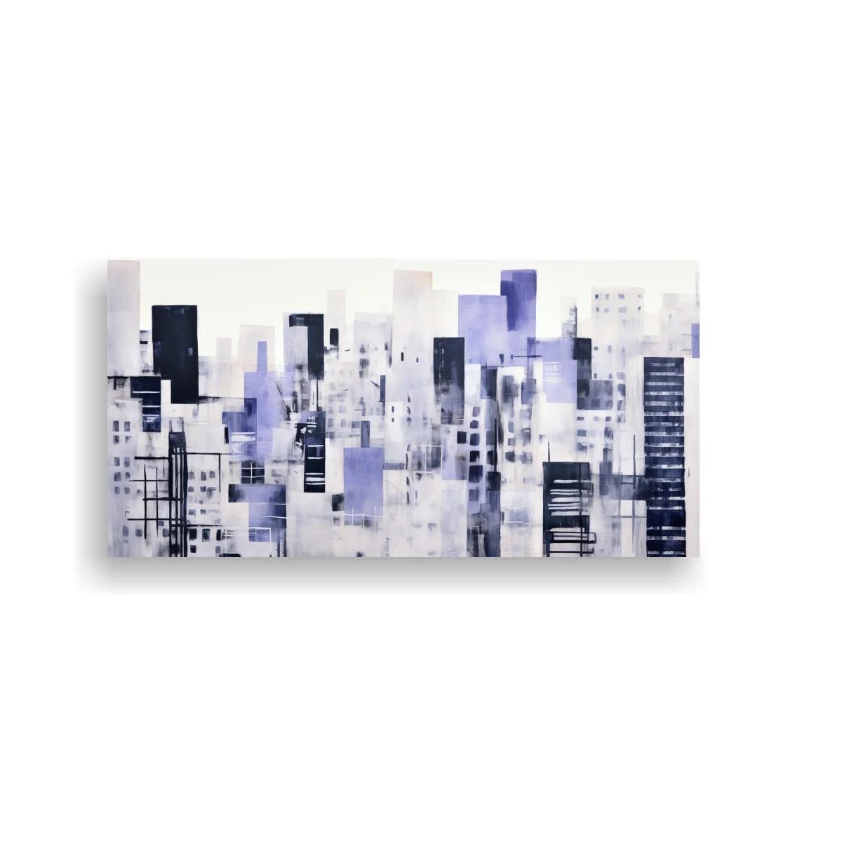 Cuadro skyline urbano abstracto con capas difuminadas — imagen principal