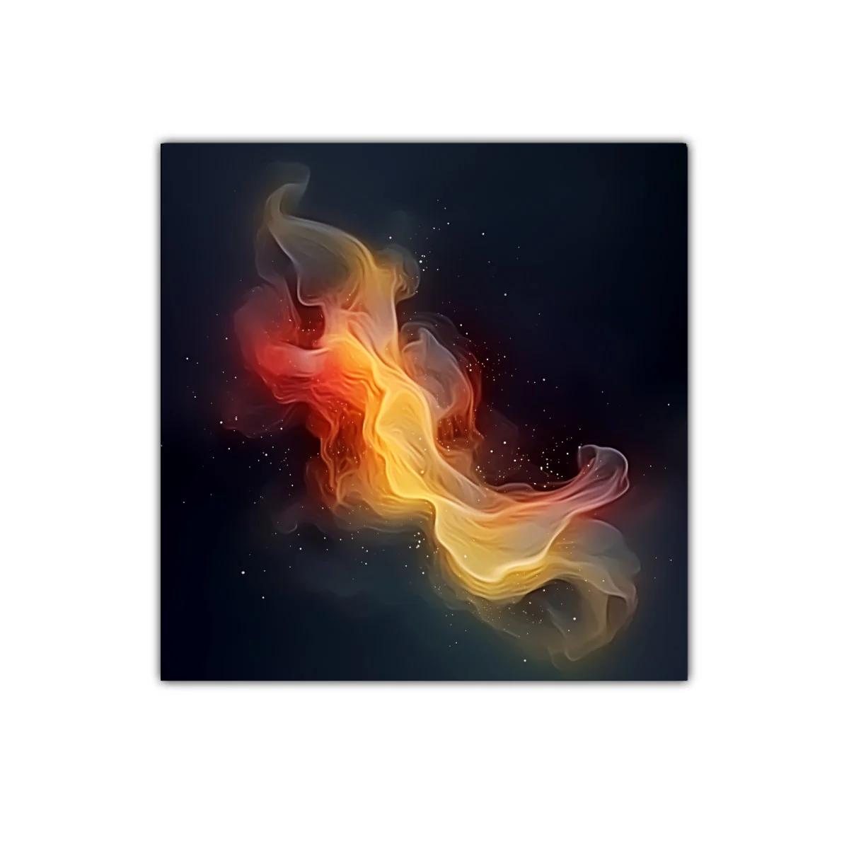 Explosión de luz y fuego en el cosmos abstracto