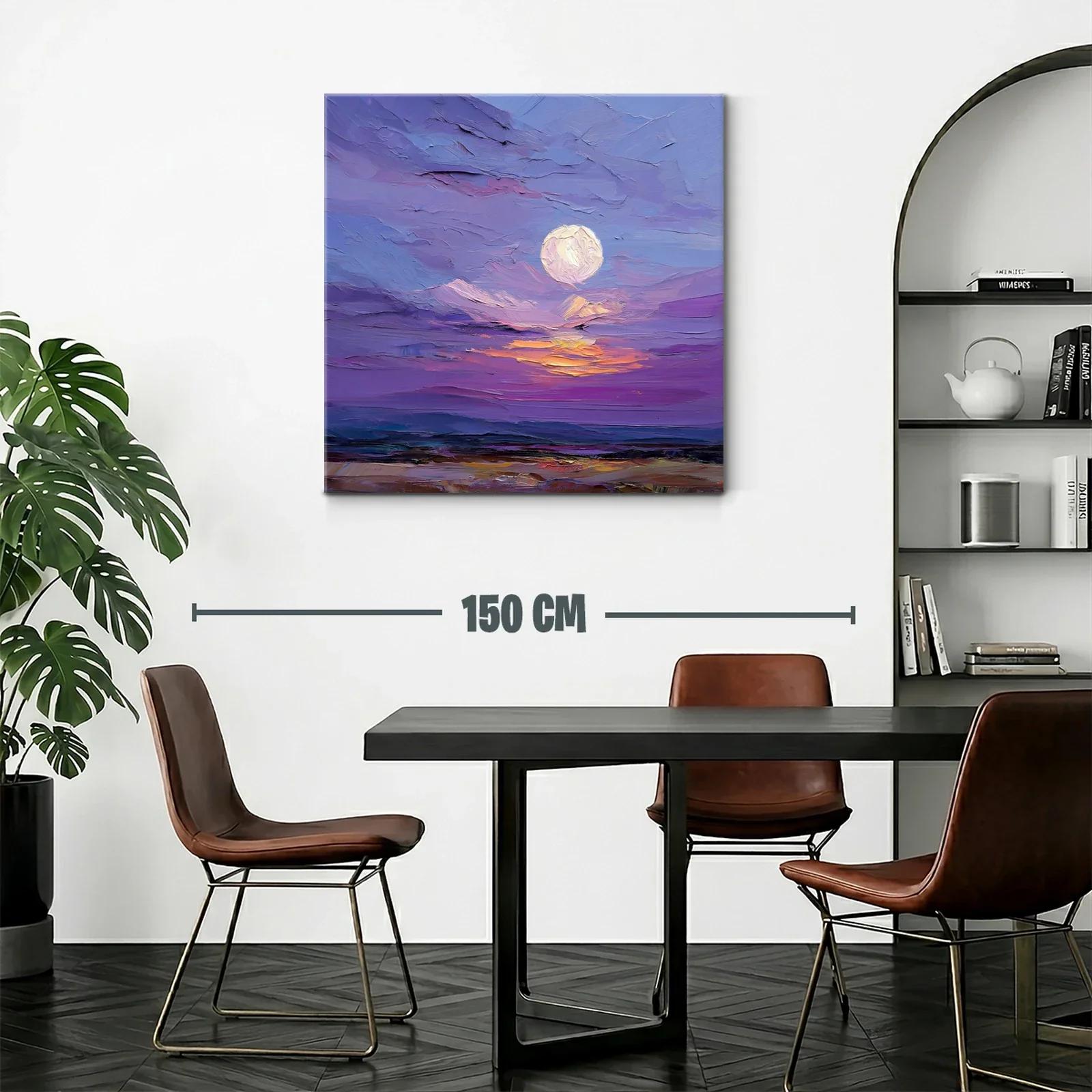 Cielo Nocturno con Luna y Atardecer en Tonos Morados — miniatura 2