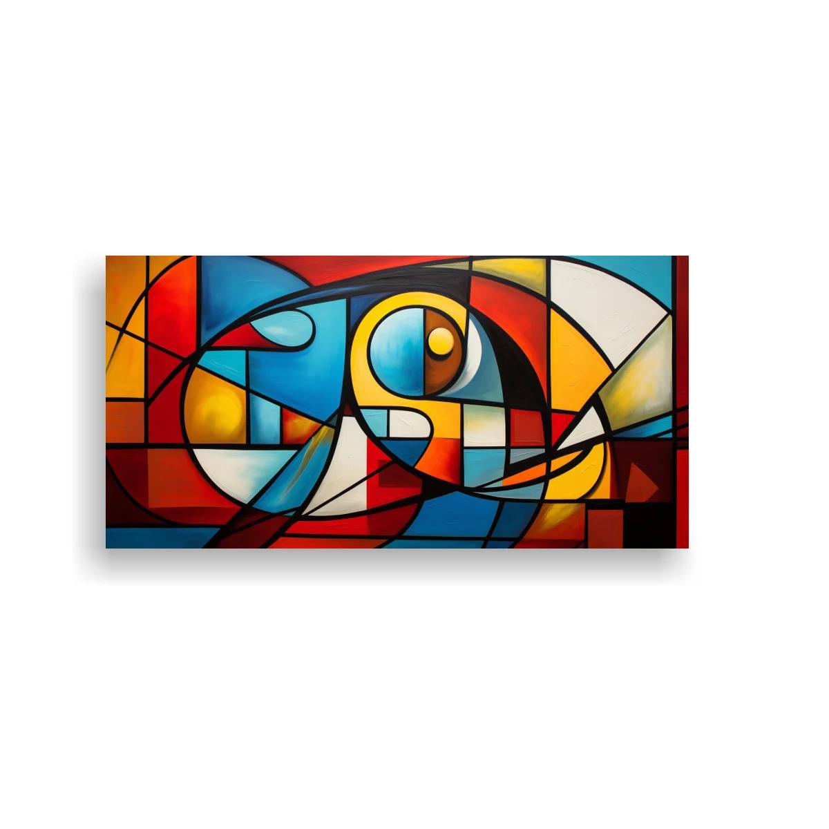 Cuadro ojo abstracto tipo vitral en mosaico geométrico — imagen principal