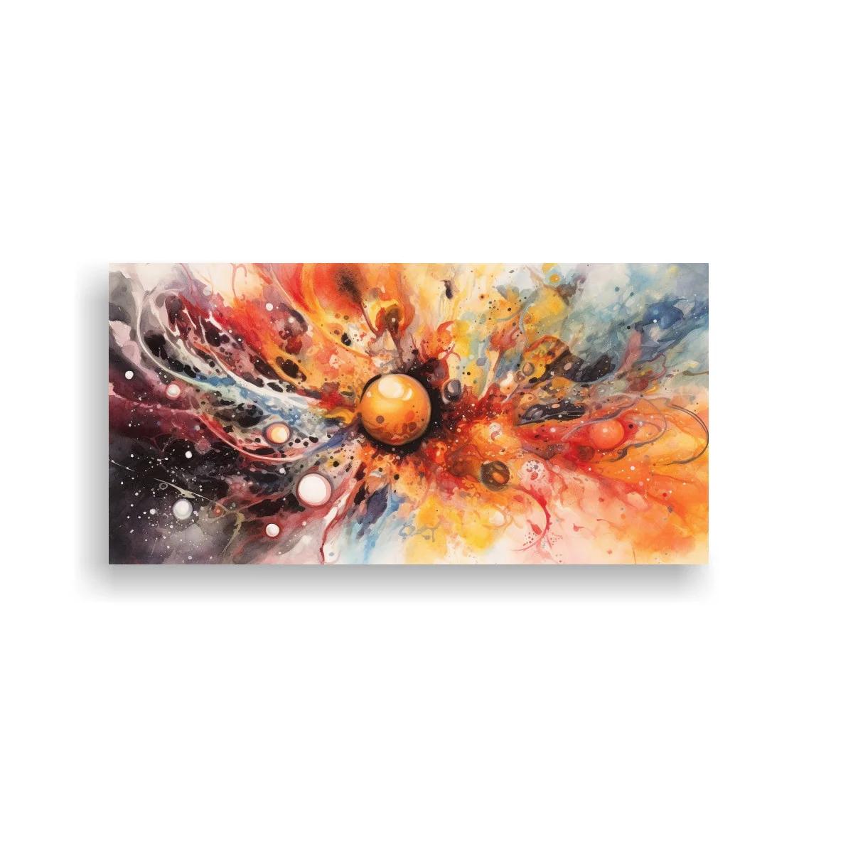 Cuadro explosión cósmica con esfera luminosa