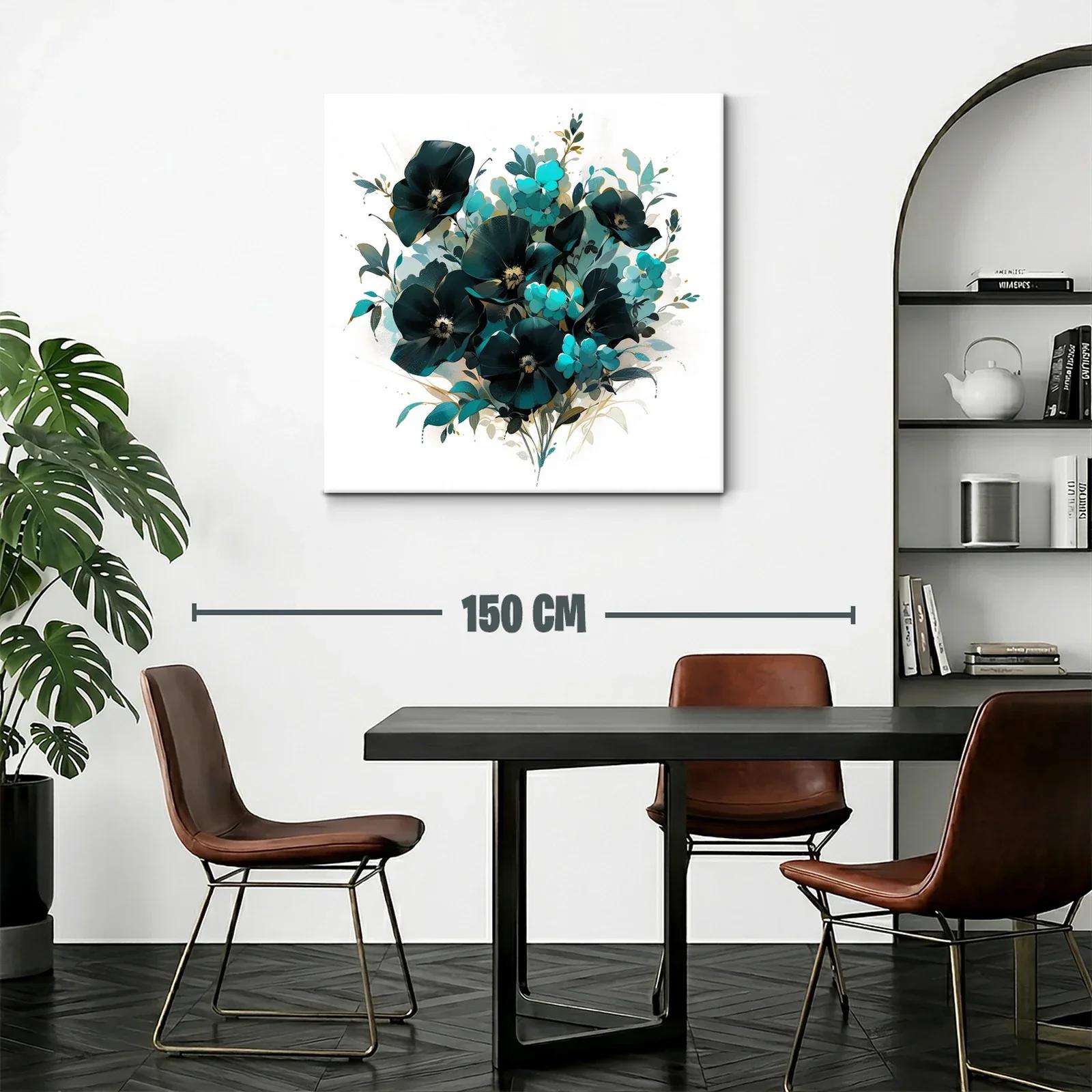 Composición floral moderna en tonos azul y negro — miniatura 2