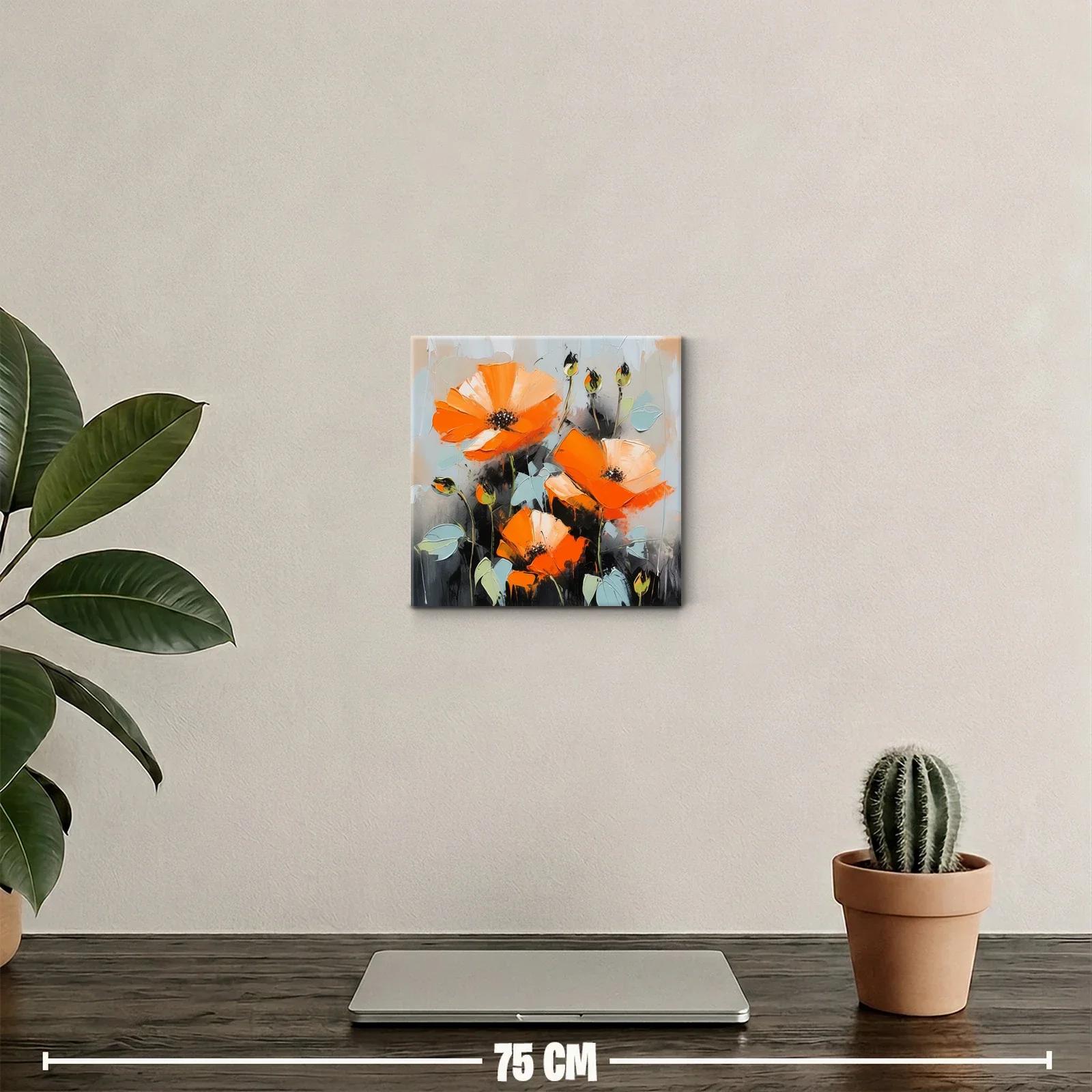 Cuadro decorativo con vibrantes flores naranjas — miniatura 2