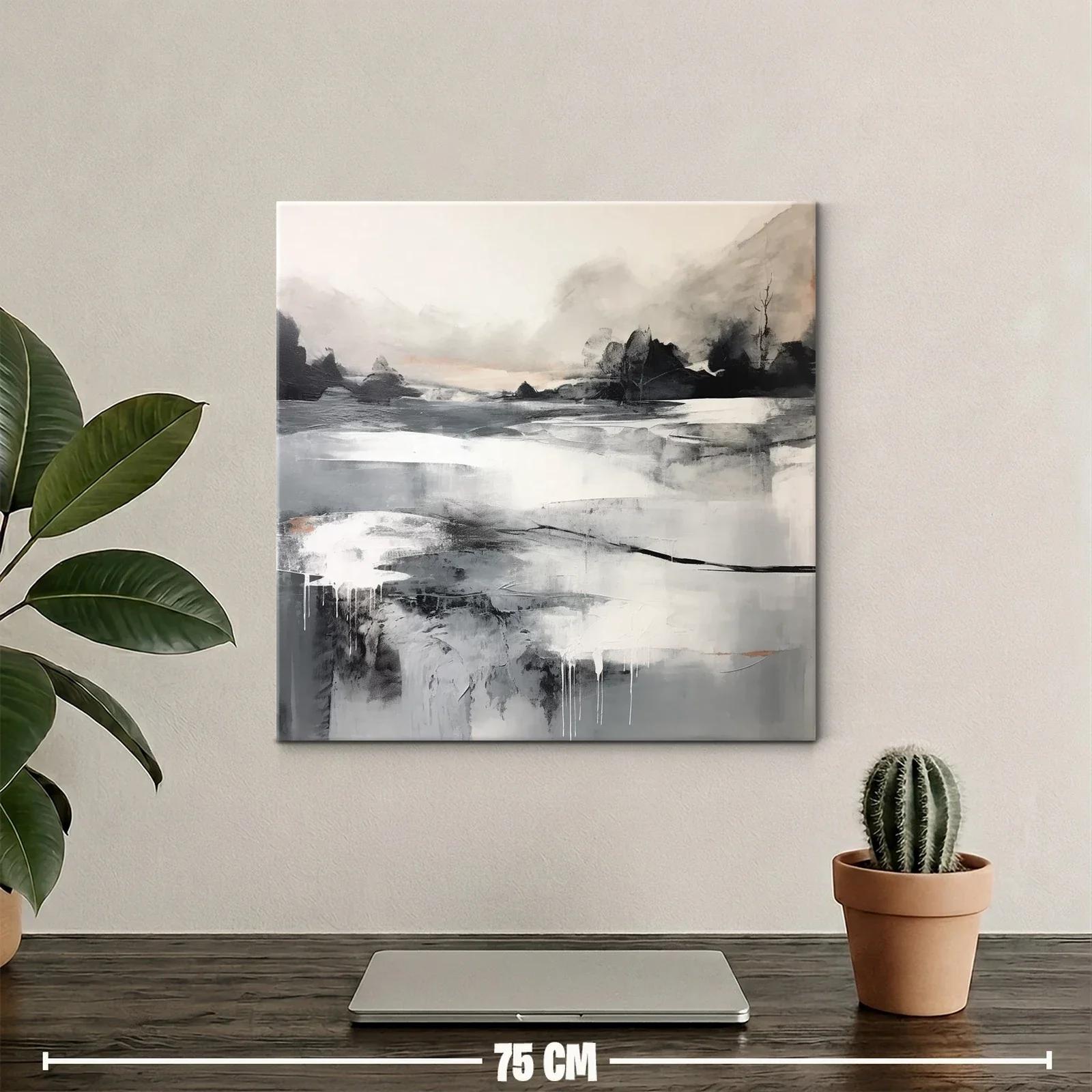 Paisaje abstracto en tonos neutros y grises suaves — miniatura 2