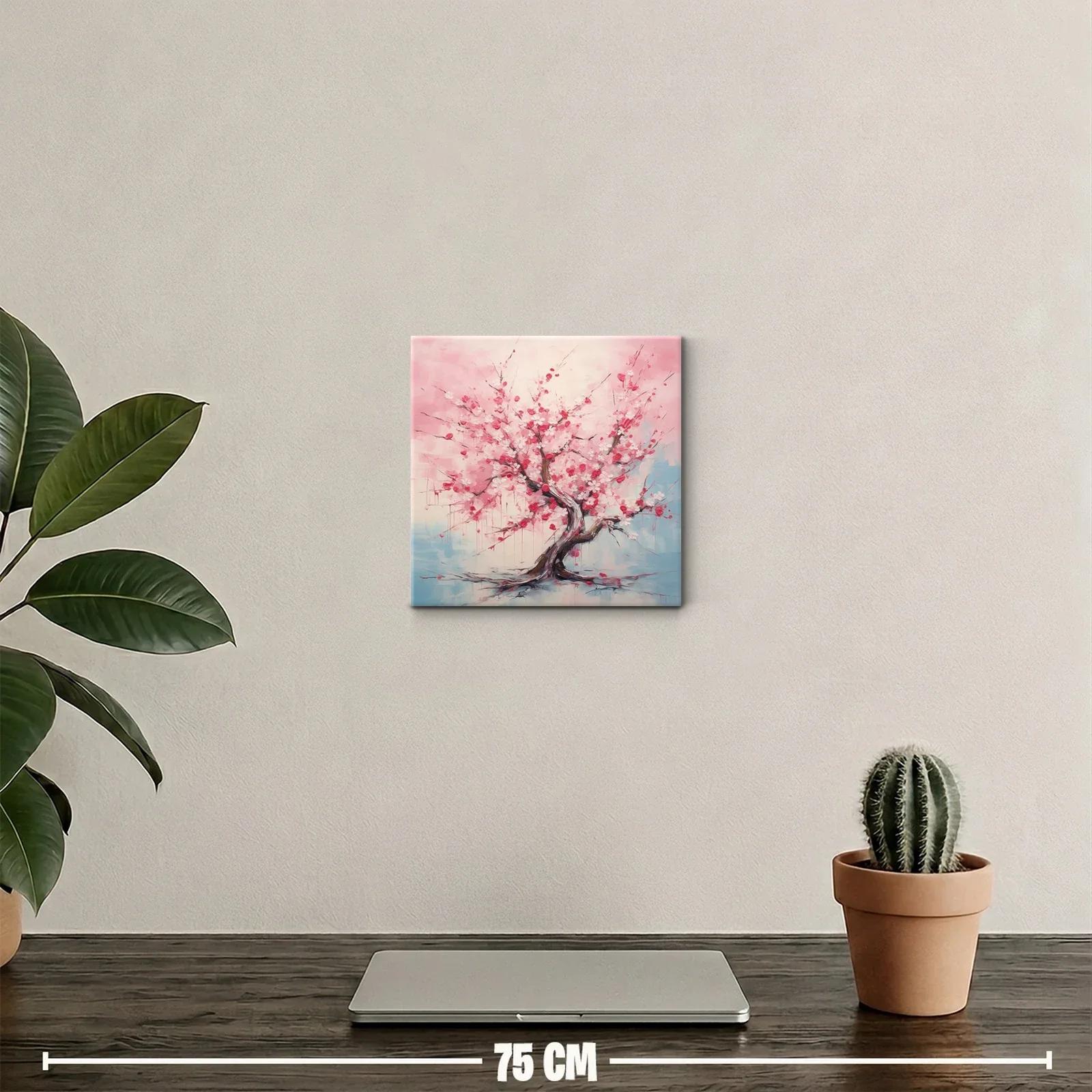 Cuadro árbol de flores rosas en tonos suaves y delicados — miniatura 2
