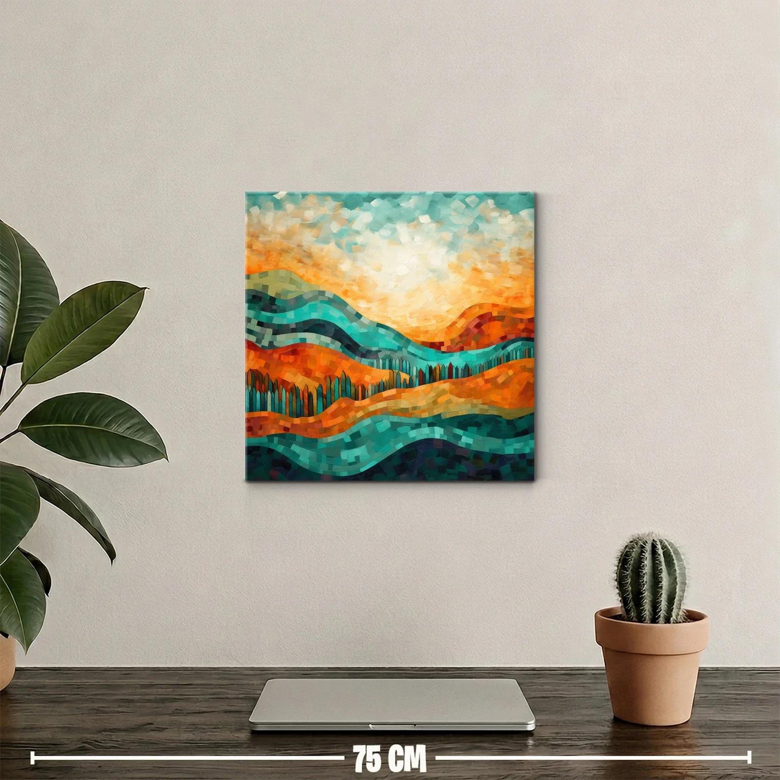 Paisaje abstracto con colinas vibrantes y cielo acogedor — miniatura 2