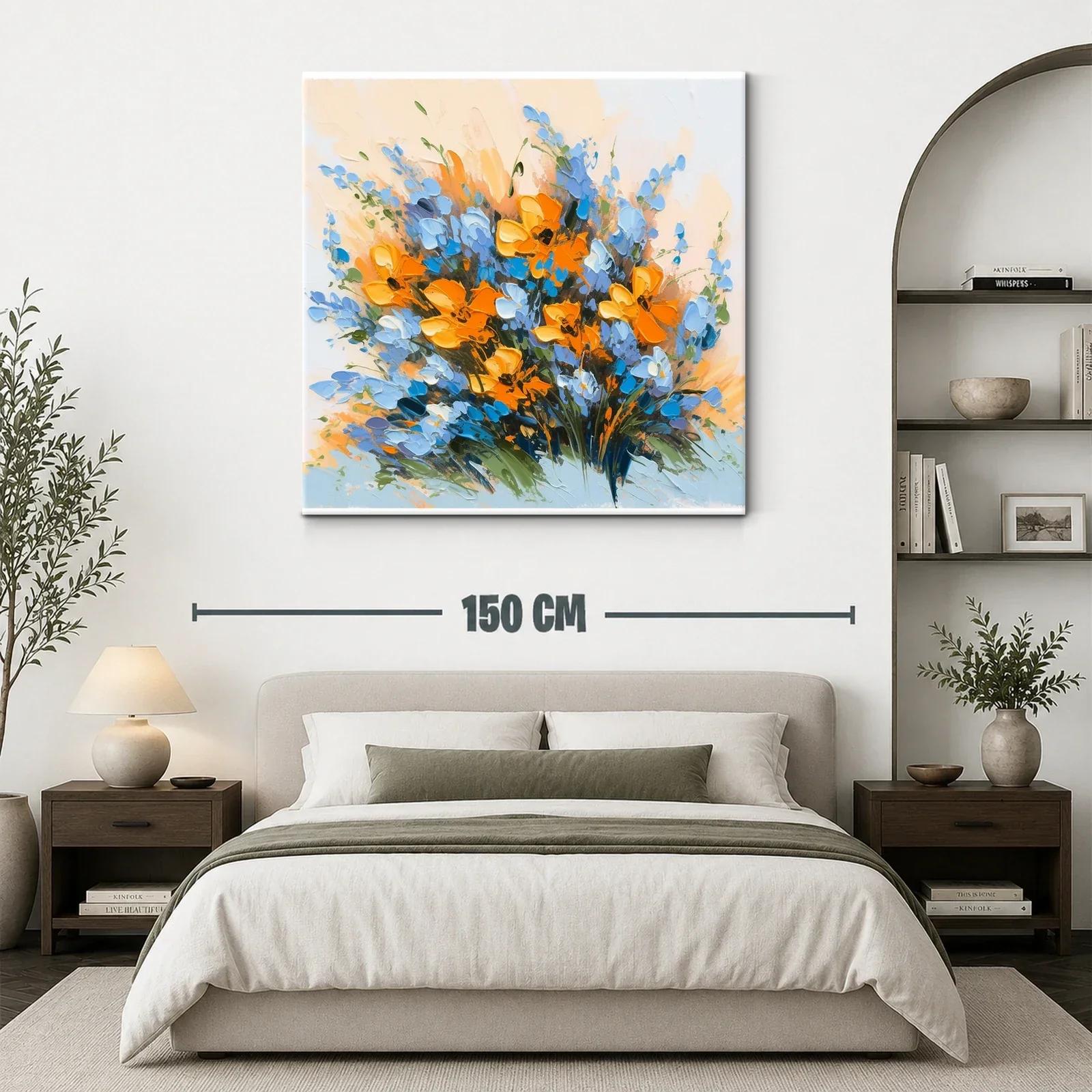 Ramo vibrante de flores naranjas y azules — miniatura 3