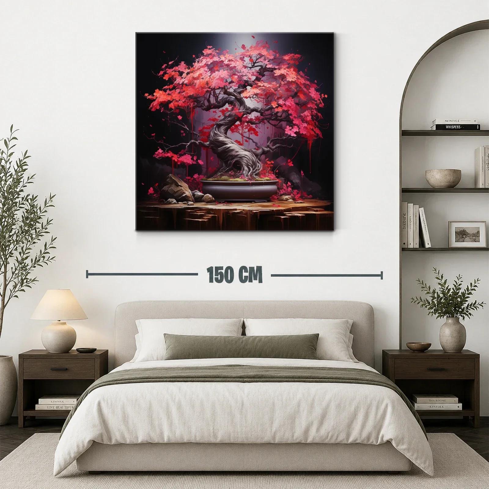 Armonía natural con bonsái de intensos pétalos rosas y rojos — miniatura 3