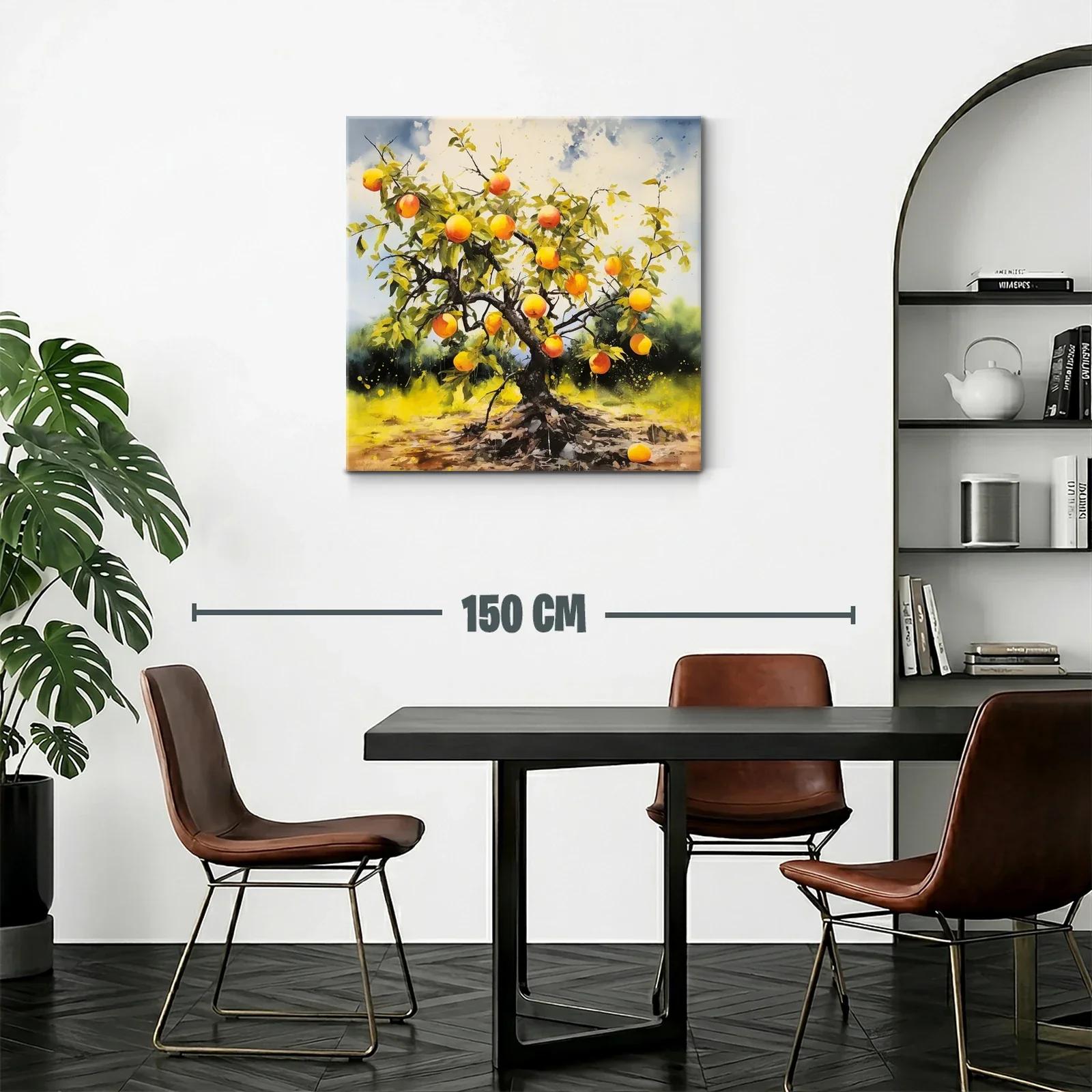 Árbol frutal con melocotones en vibrante paisaje natural — miniatura 2