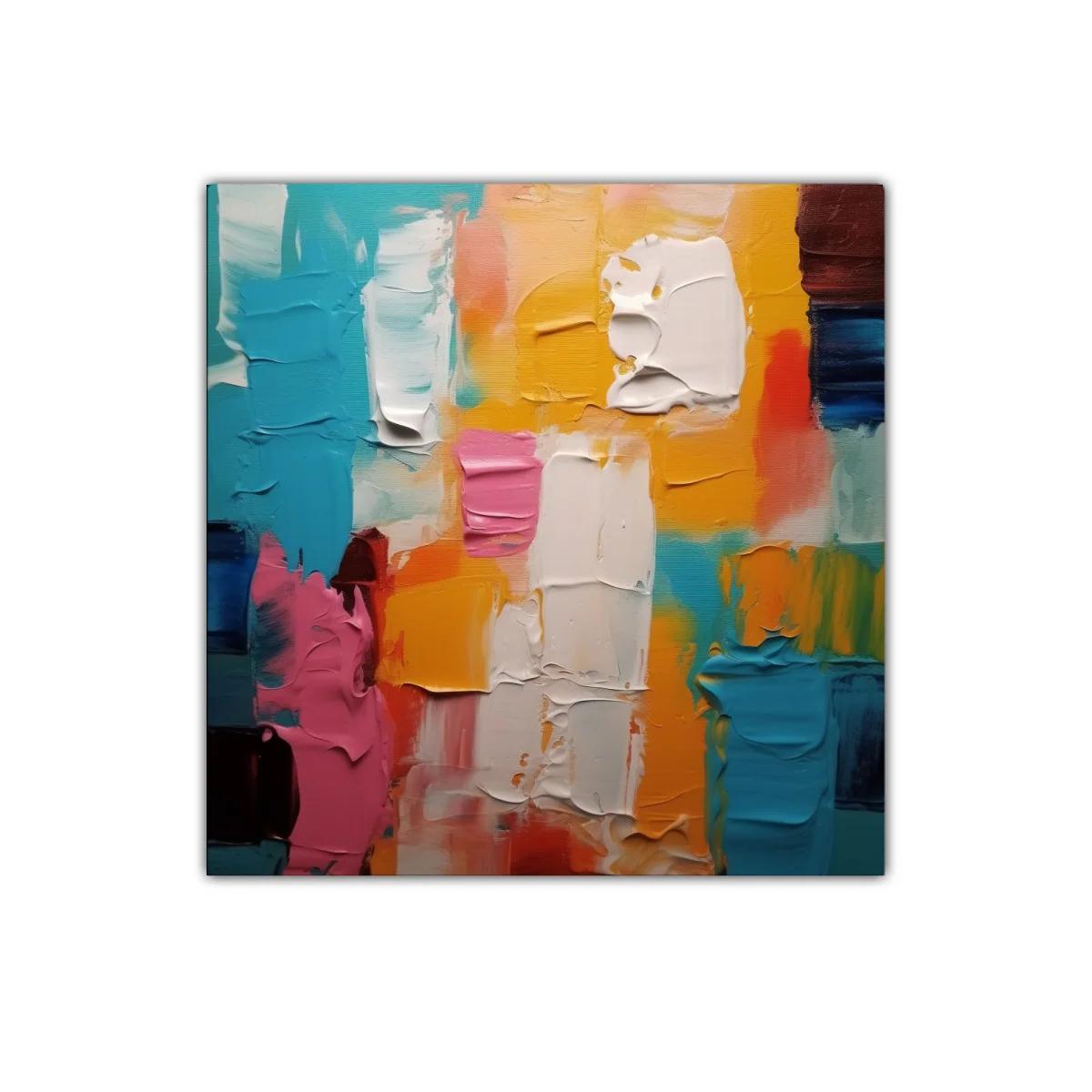 Cuadro abstracto con bloques de colores vibrantes y textura — imagen principal