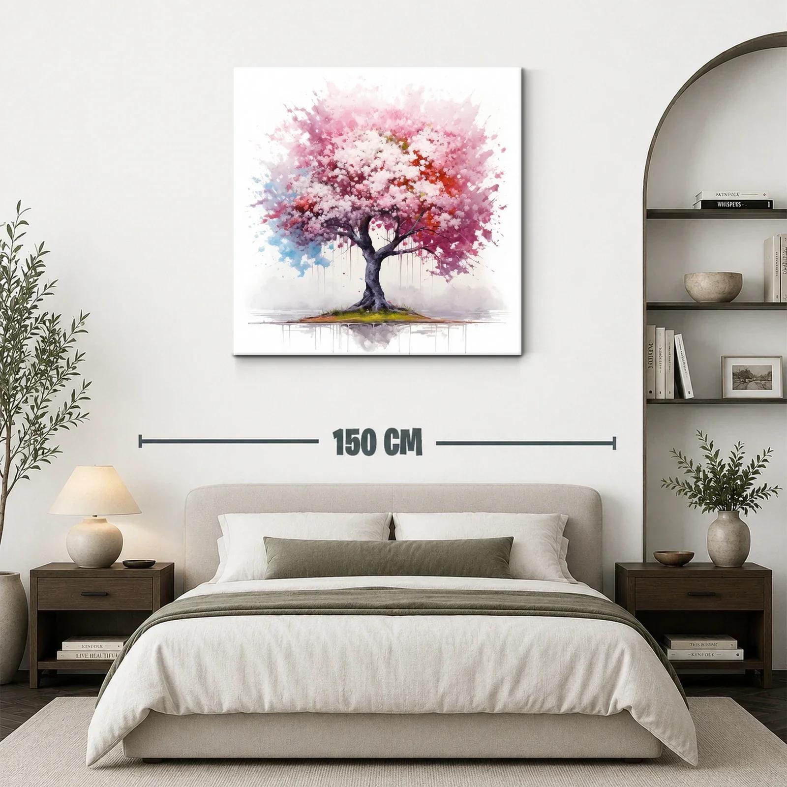 Árbol floreciente con tonos rosa y rojo vibrantes — miniatura 3