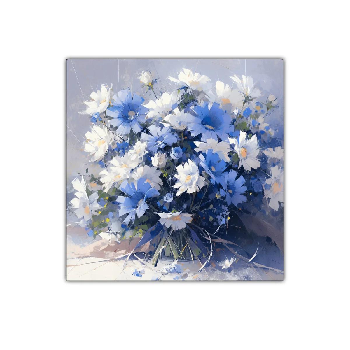 Ramo de margaritas en tonos azules y blancos para decorar — imagen principal