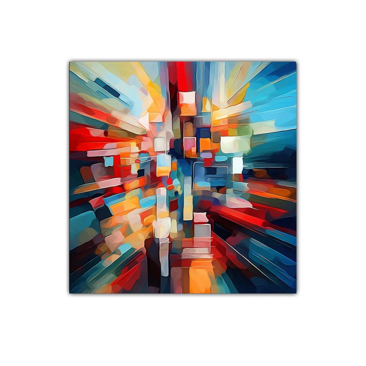 Cuadro abstracto con vibrantes colores y formas dinámicas — imagen principal