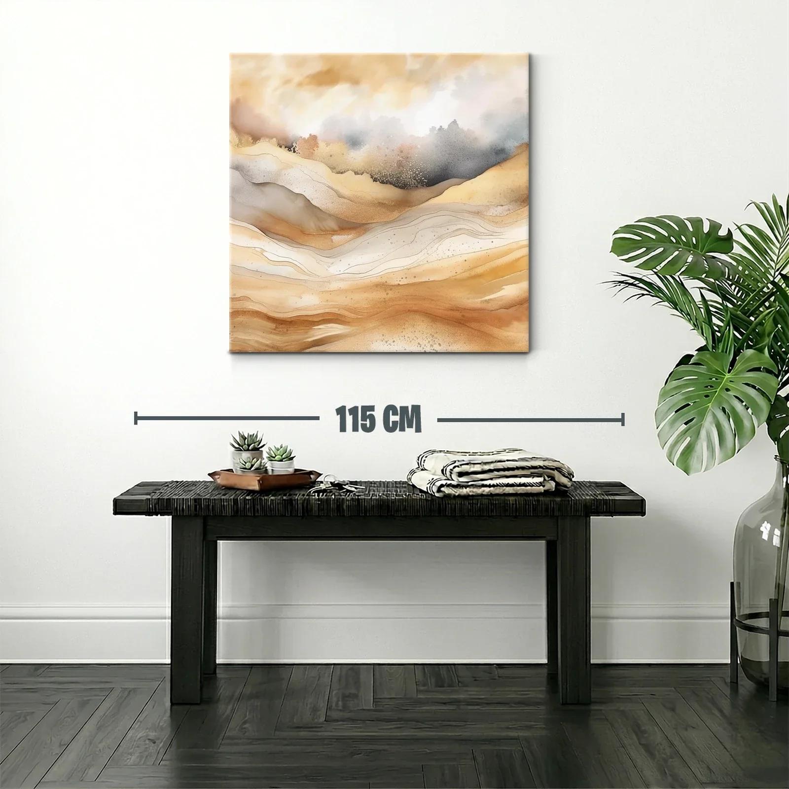 Paisaje abstracto en tonos tierra y neutros suaves — miniatura 2