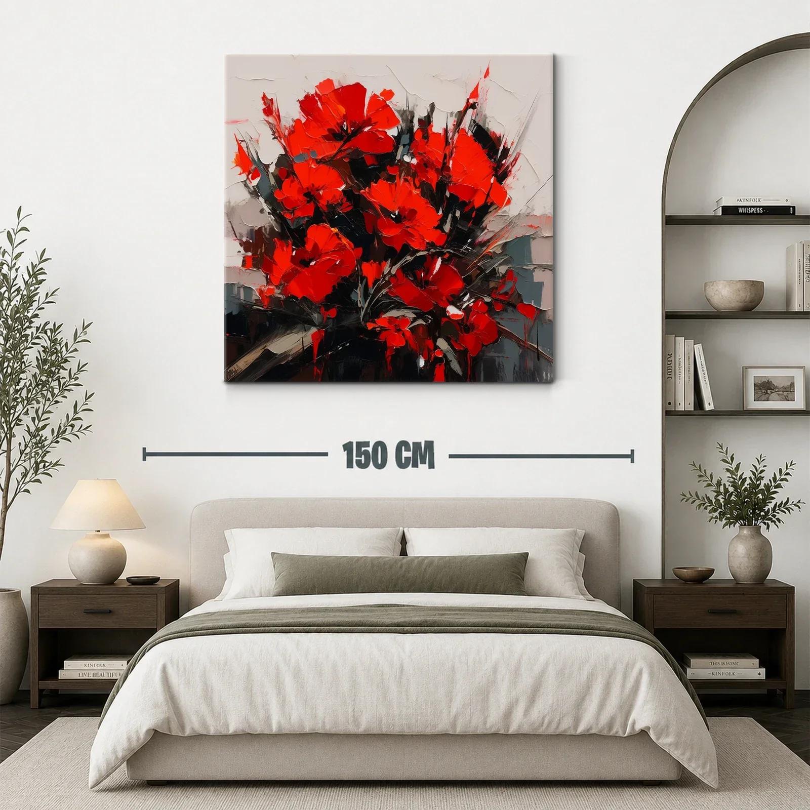 Composición vibrante de flores rojas con contraste oscuro — miniatura 3