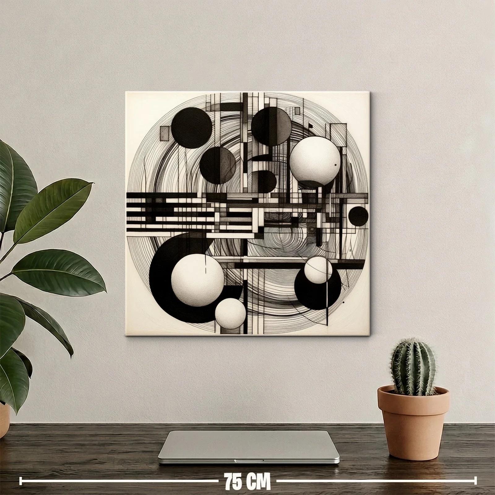 Composición geométrica en blanco y negro para espacios modernos — miniatura 2