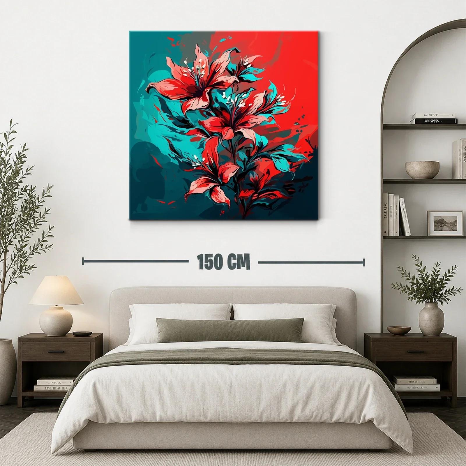 Lágrimas de fuego cuadro floral vibrante y moderno — miniatura 3