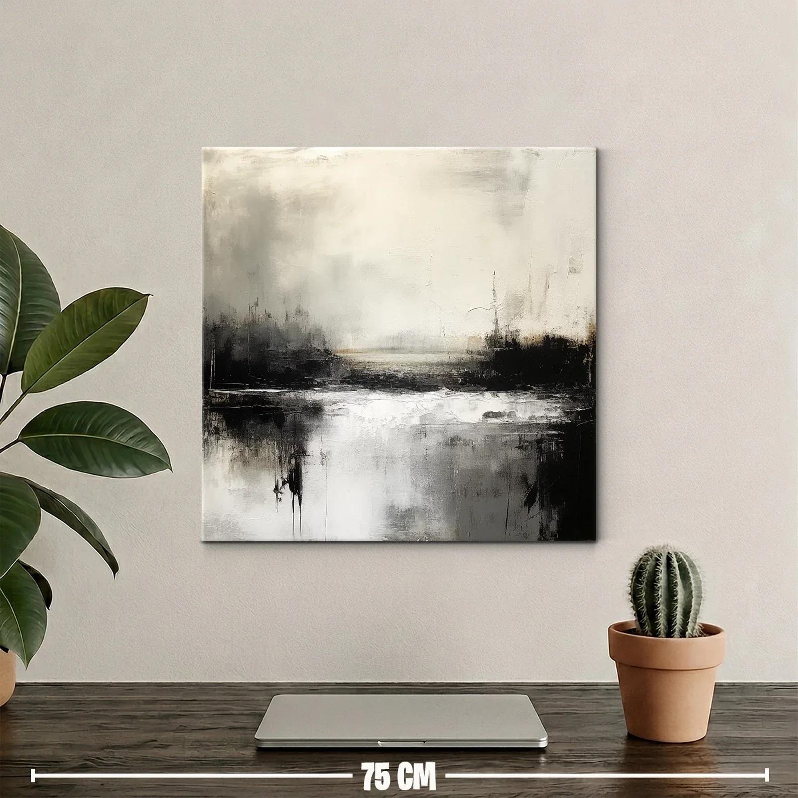 Paisaje abstracto en tonos neutros y contrastes intensos — miniatura 2