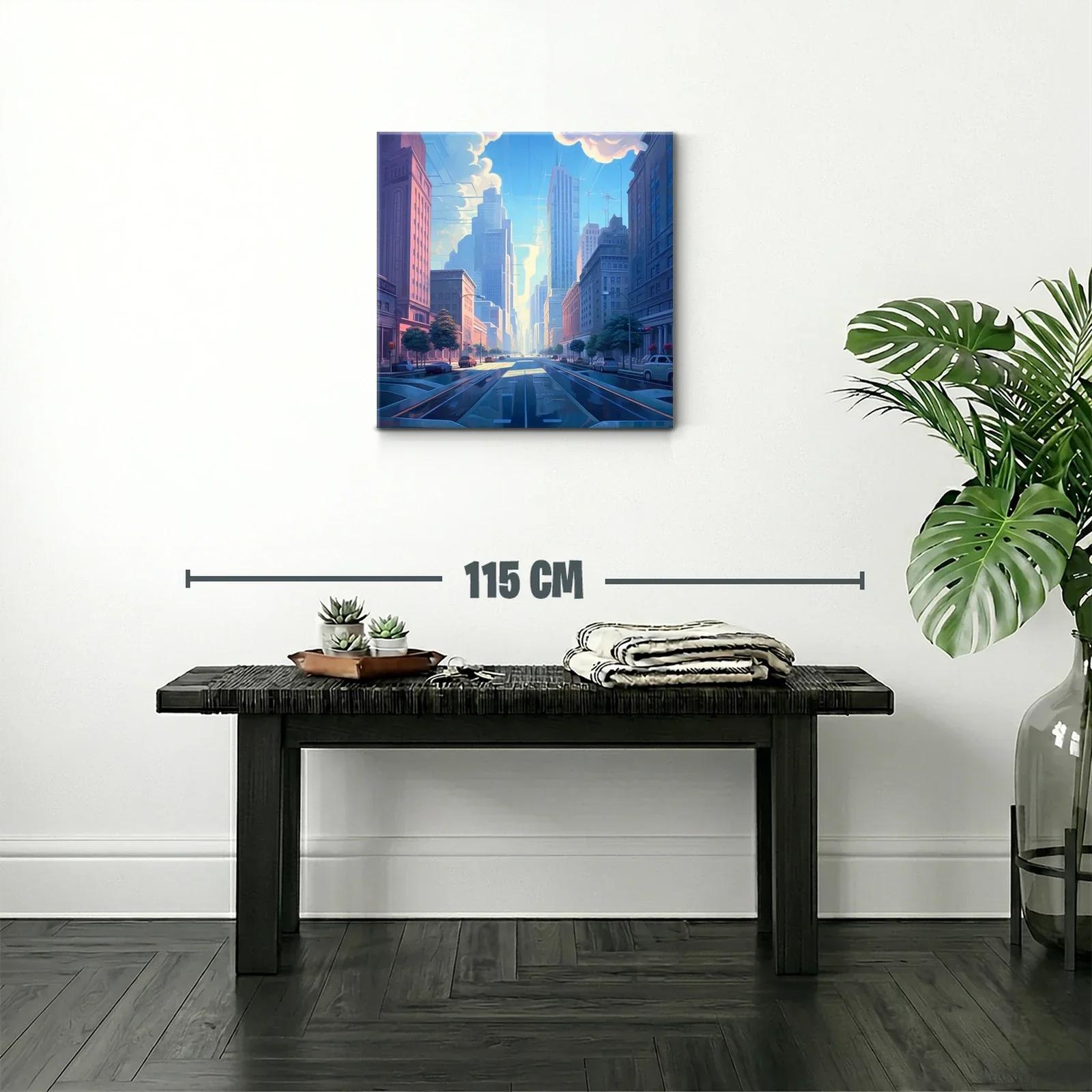 Atardecer urbano con calles iluminadas y rascacielos — miniatura 2