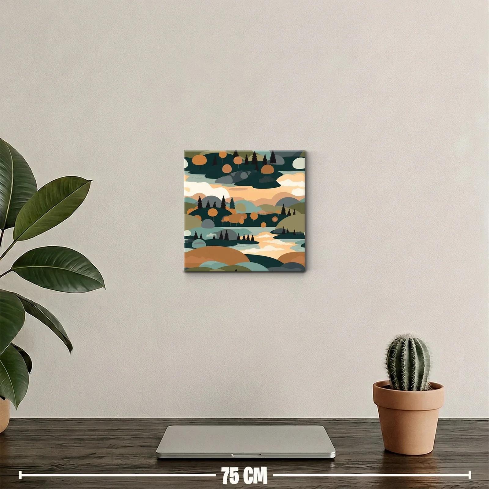 Paisaje abstracto con tonos cálidos y contrastes suaves — miniatura 2