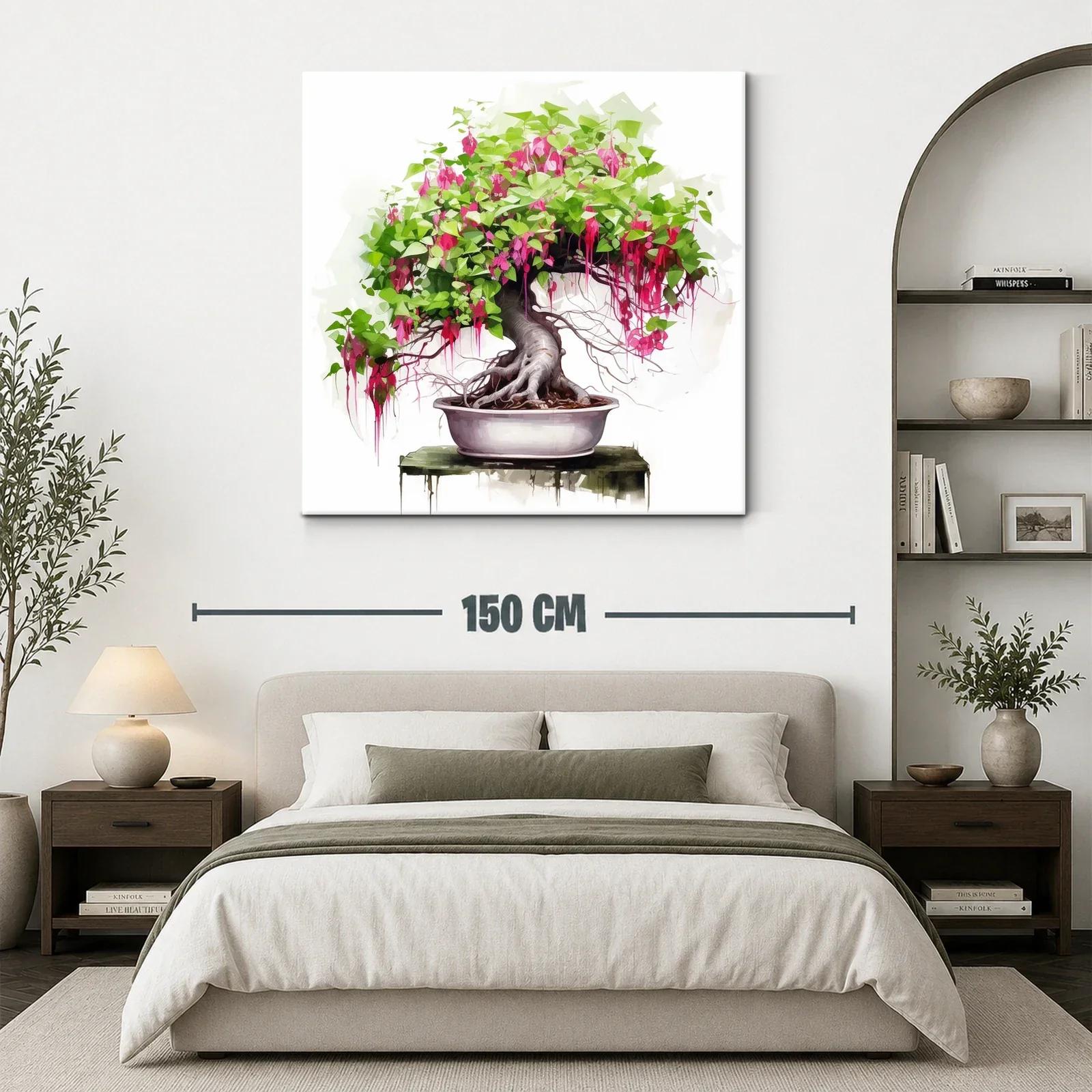 Bonsái con flores rosas y follaje verde vibrante — miniatura 3