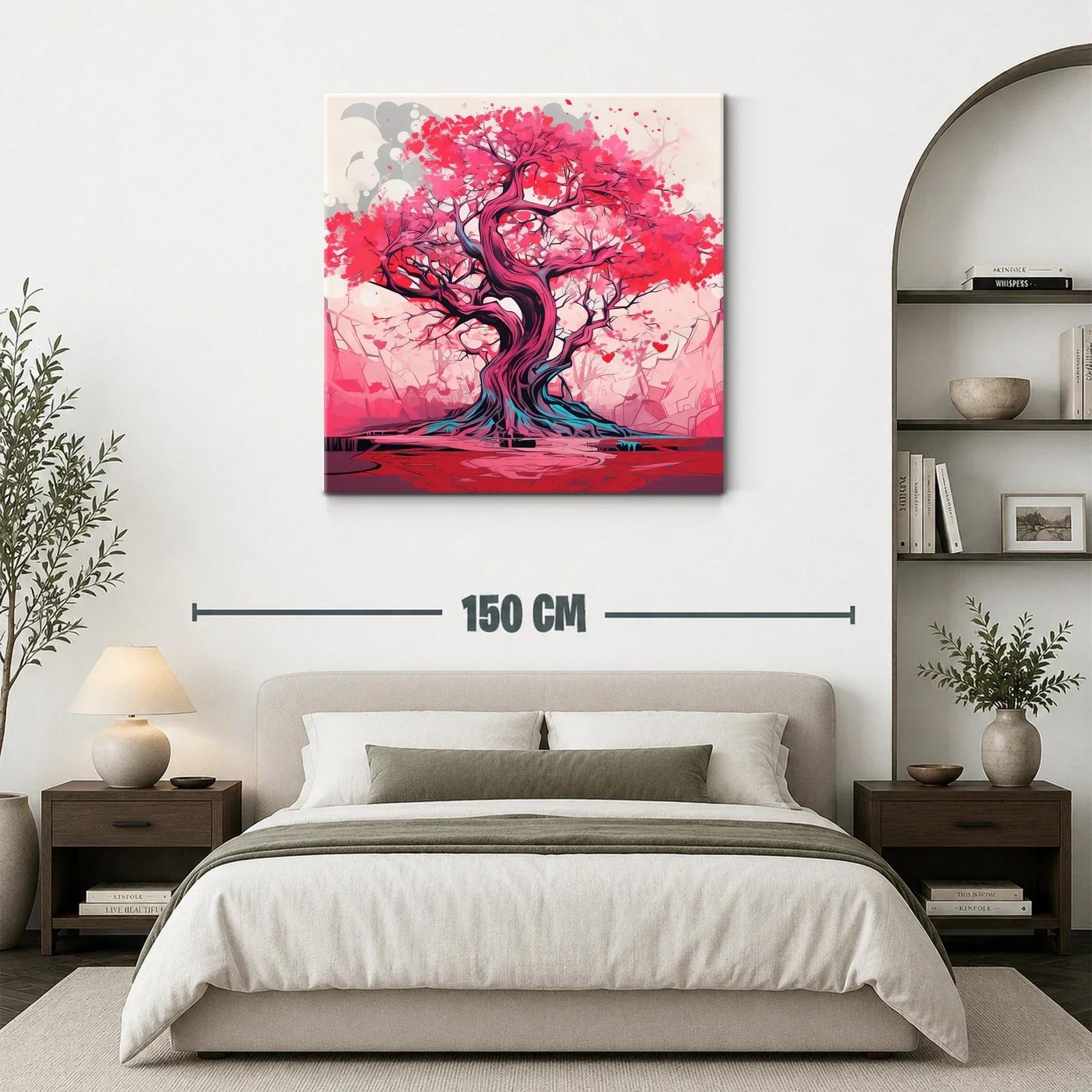 Árbol vibrante con tonos rojos y rosas impactantes — miniatura 3