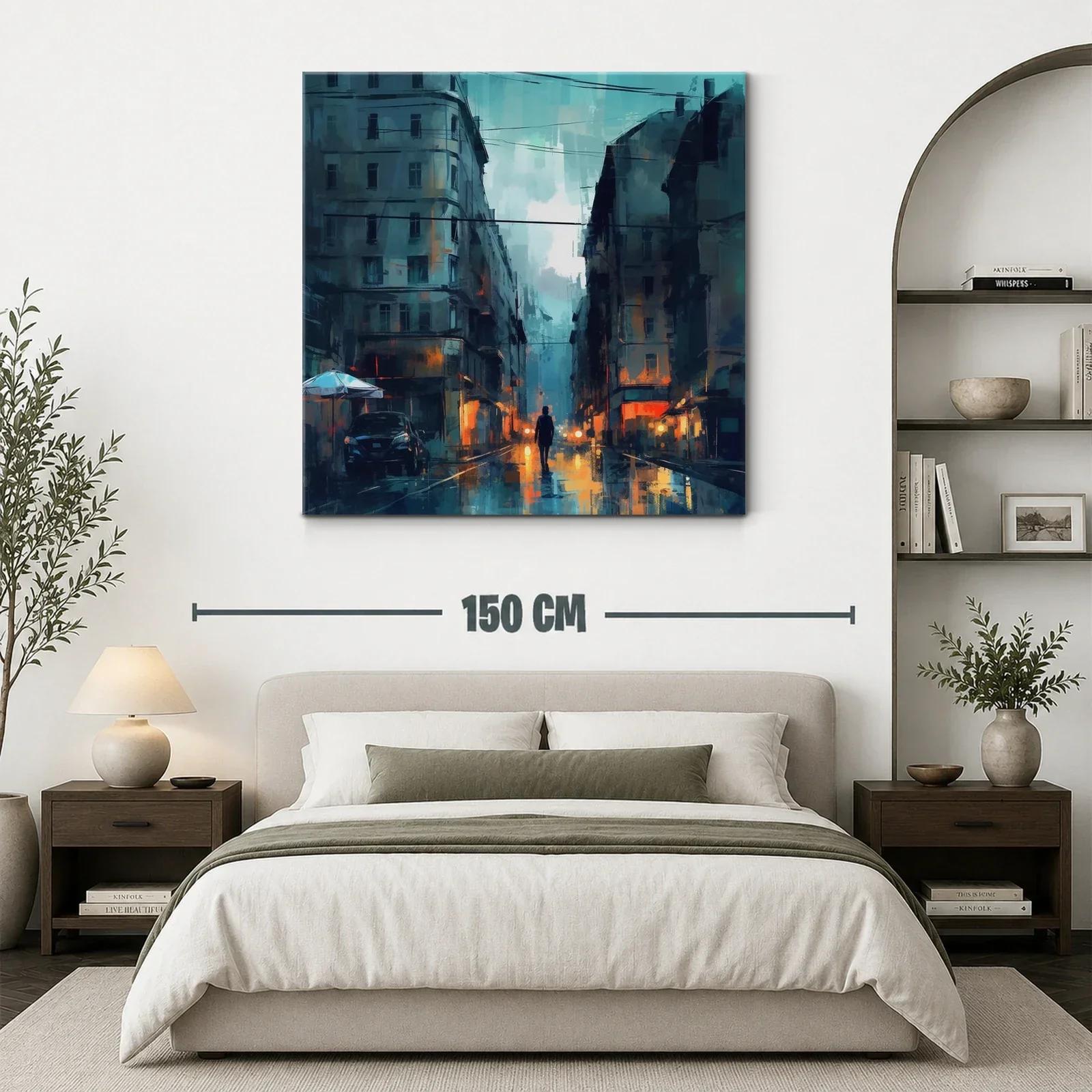 Atardecer urbano con reflejos y silueta solitaria — miniatura 3