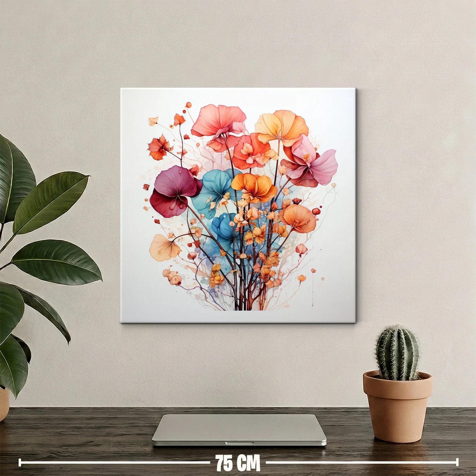 Cuadro con ramo de flores vibrantes y delicadas — miniatura 2