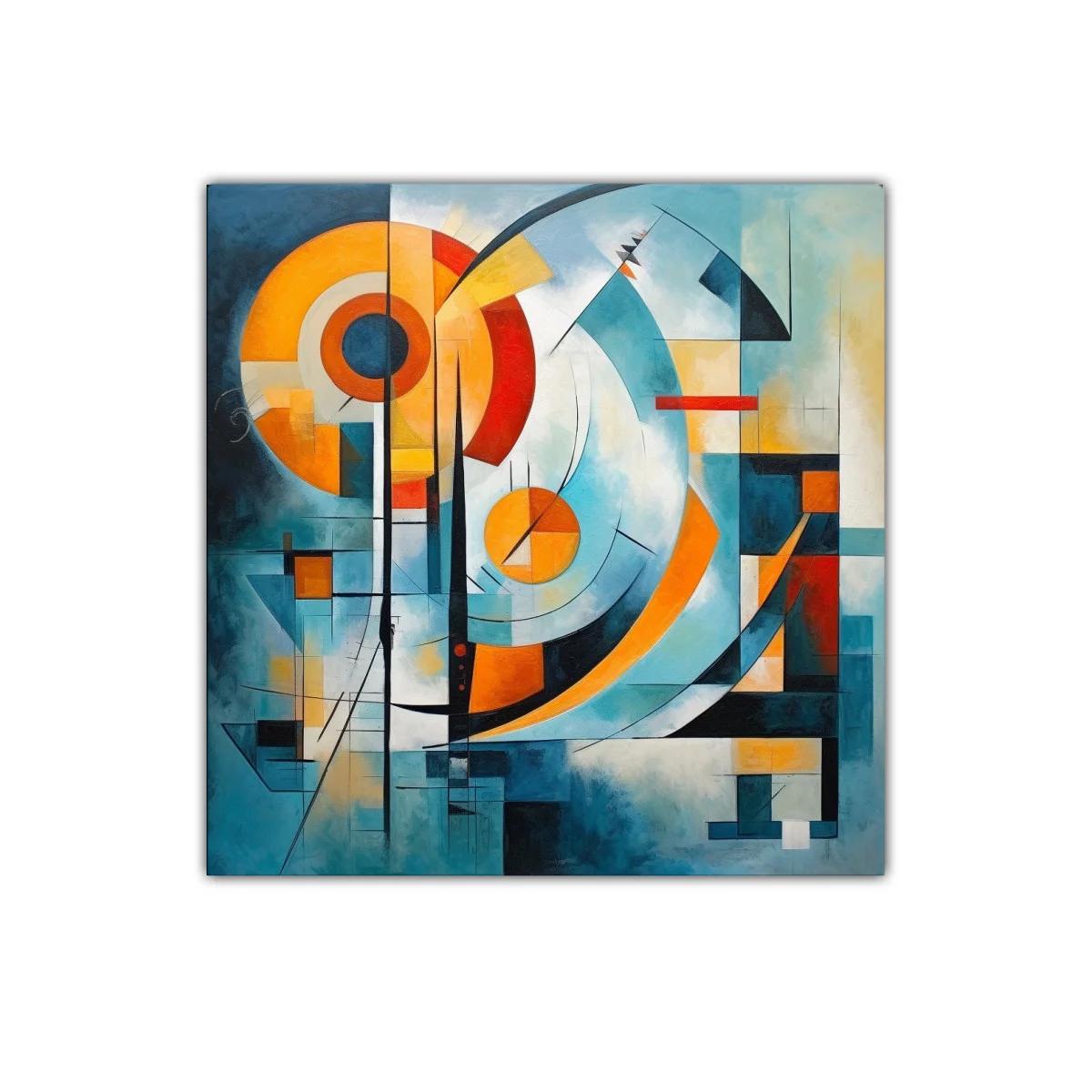 Cuadro abstracto moderno con formas geométricas y colores vibrantes — imagen principal