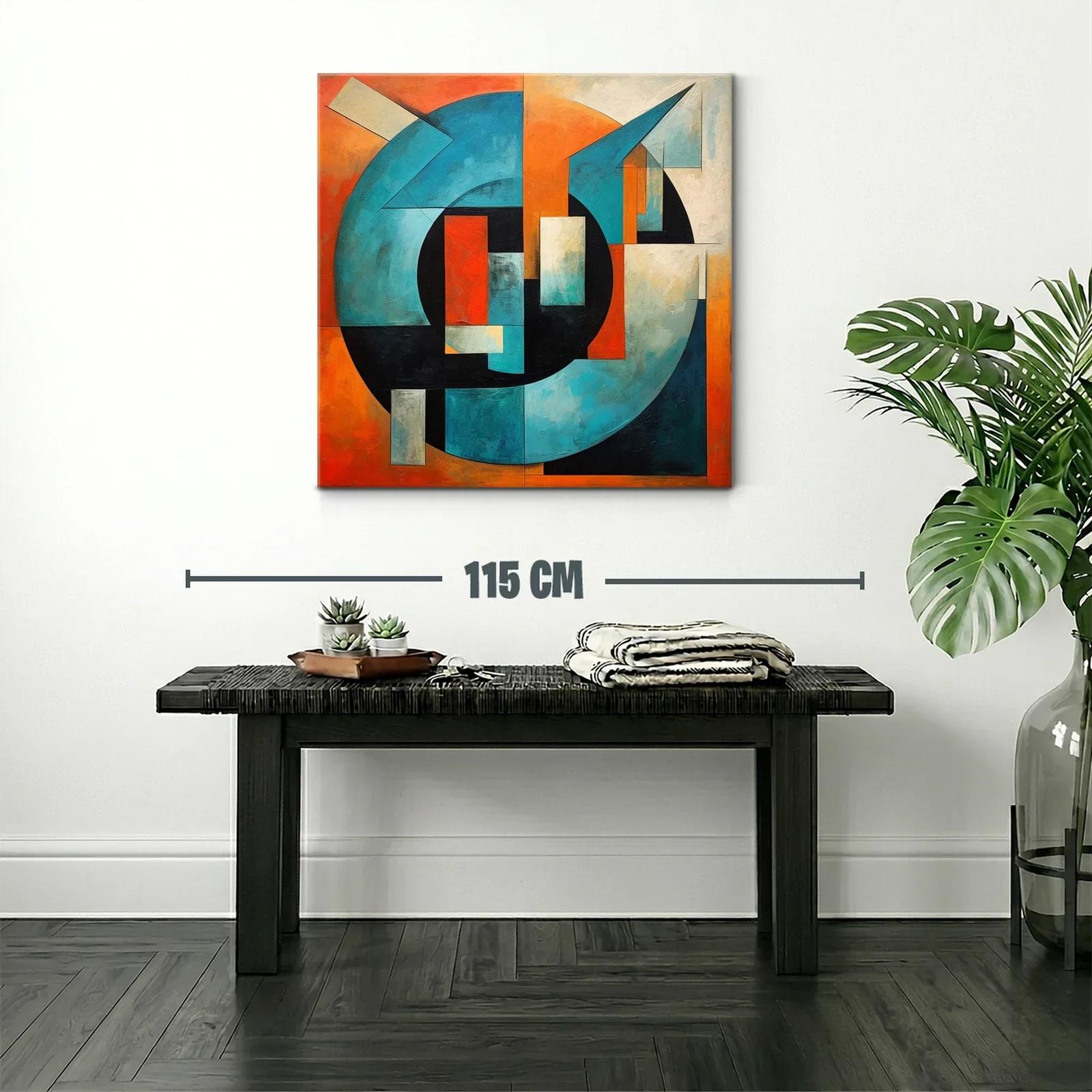 Composición abstracta geométrica en tonos azules y naranjas — miniatura 2